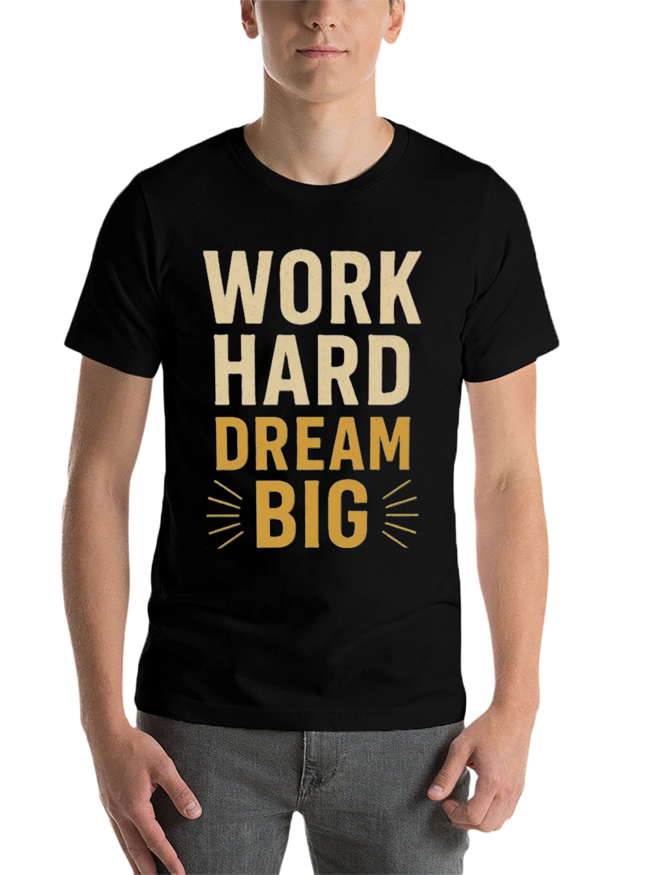 Black Work Hard Dream Big Graphic Tee view 7