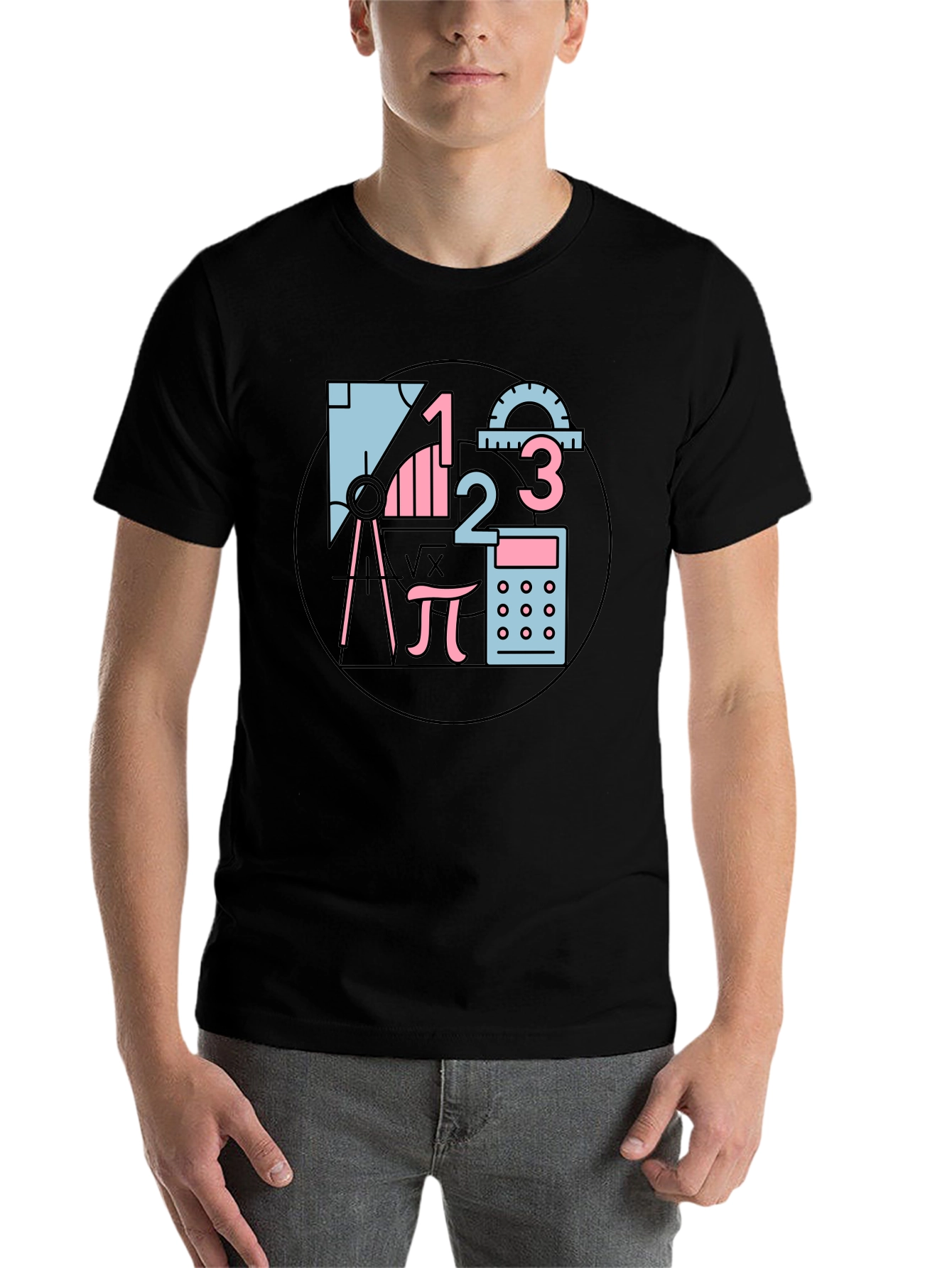 Black Math Equations Graphic Tee view 7