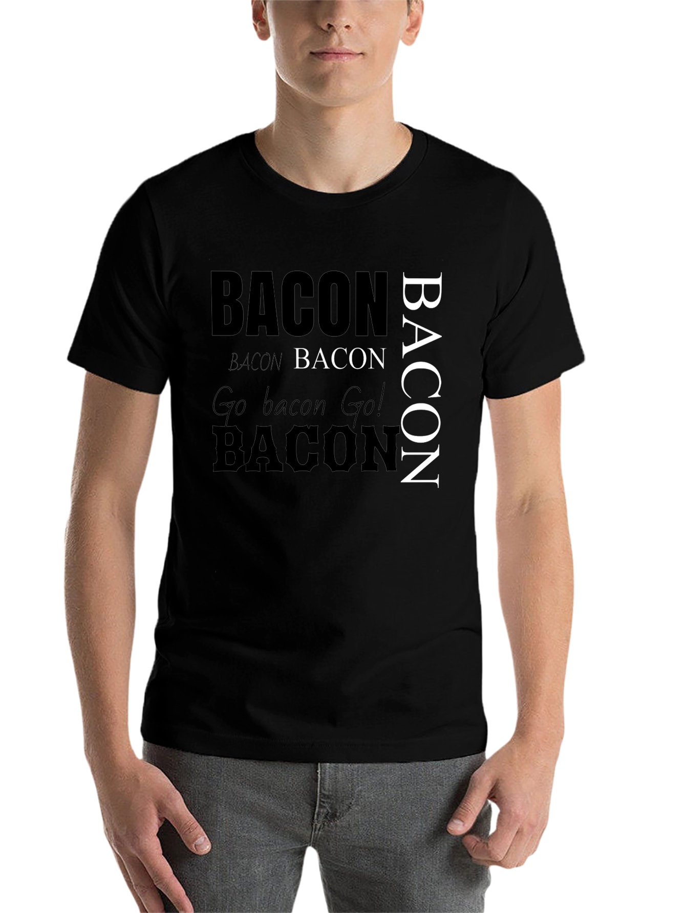 Black Bacon Lover T-Shirt - Novelty Graphic Tee view 7