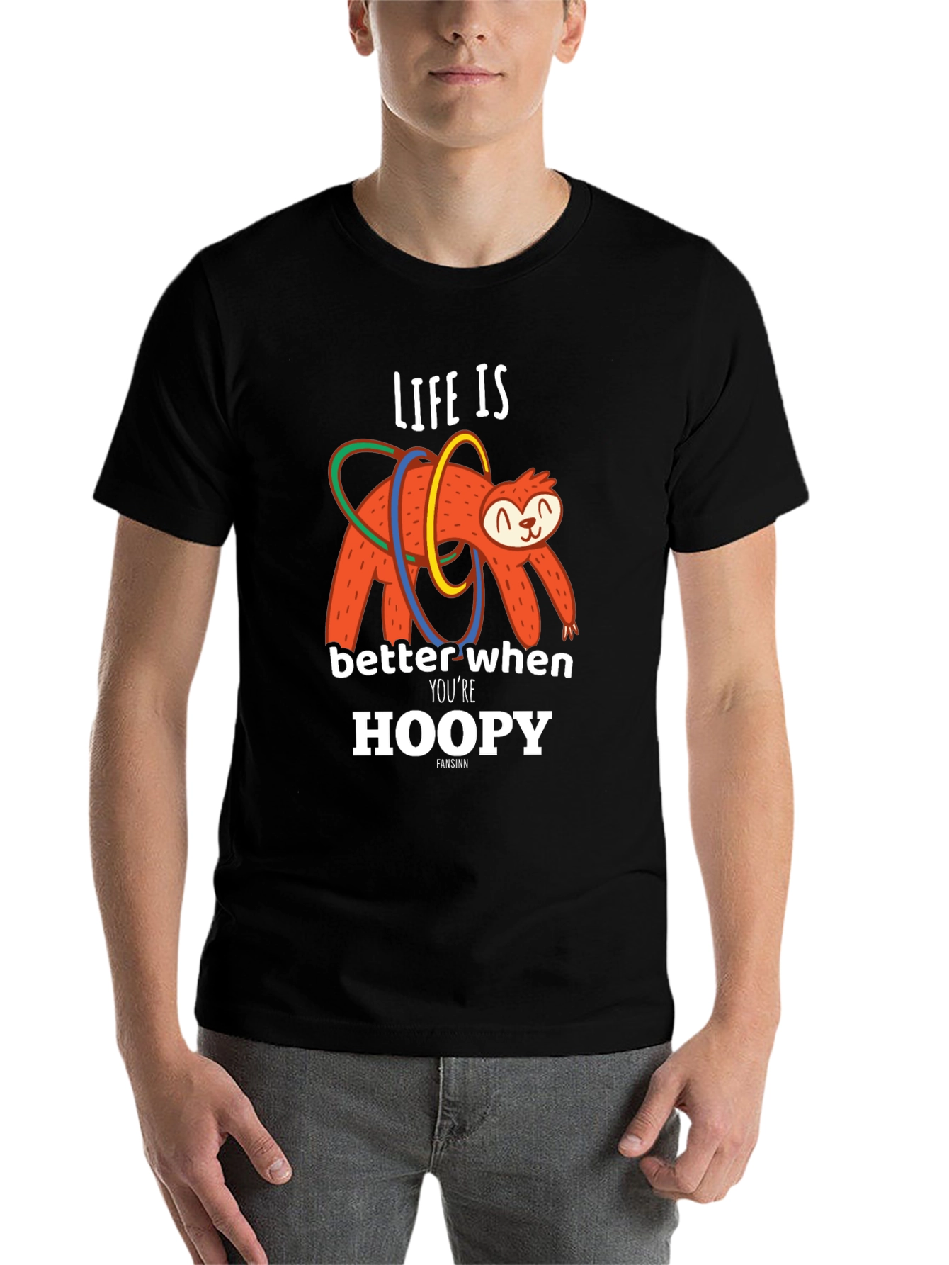 Black Life is Better When You're Hoopy Sloth T-Shirt view 7