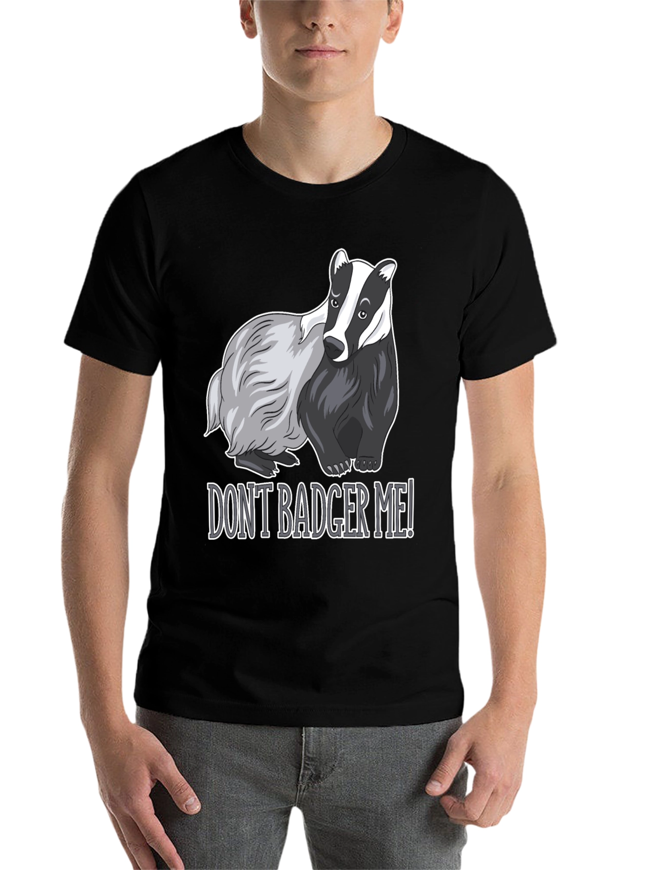 Black Don't Badger Me! Graphic T-Shirt - Black view 7
