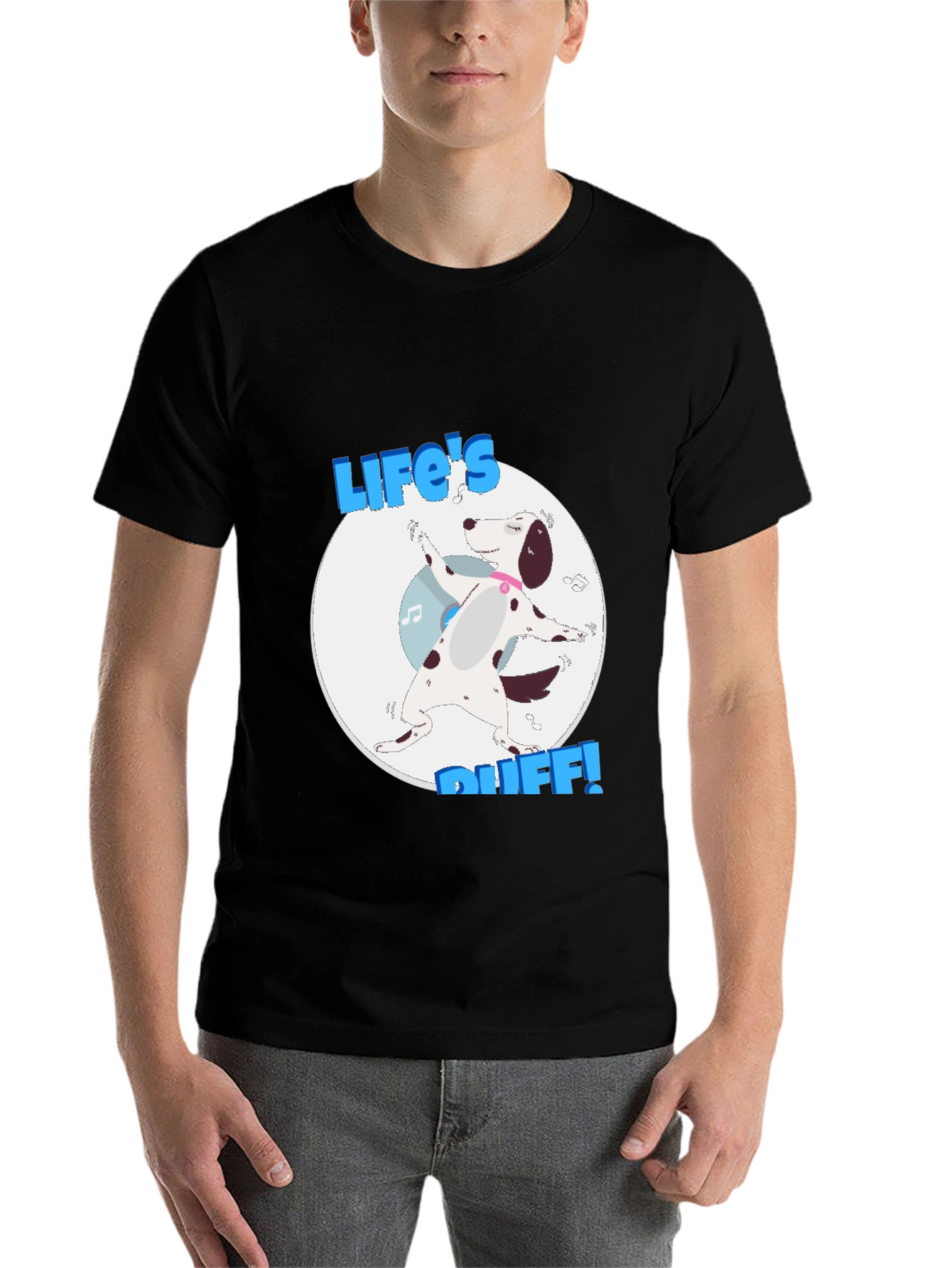 Black Life's Ruff T-Shirt - Dalmatian Dog Graphic Tee view 7