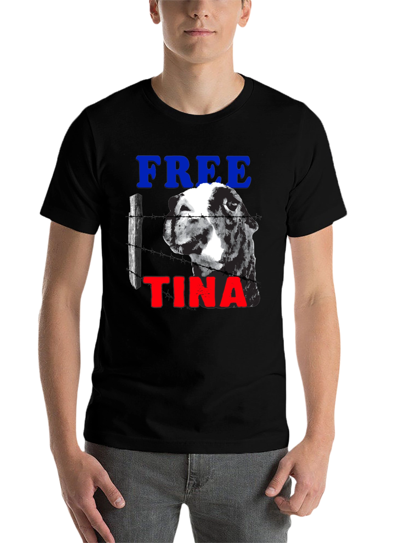 Black Free Tina Novelty Graphic T-Shirt view 7