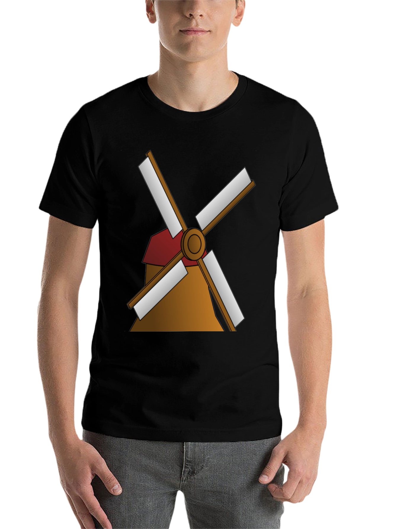 Black Windmill Graphic Tee - Classic Style view 7