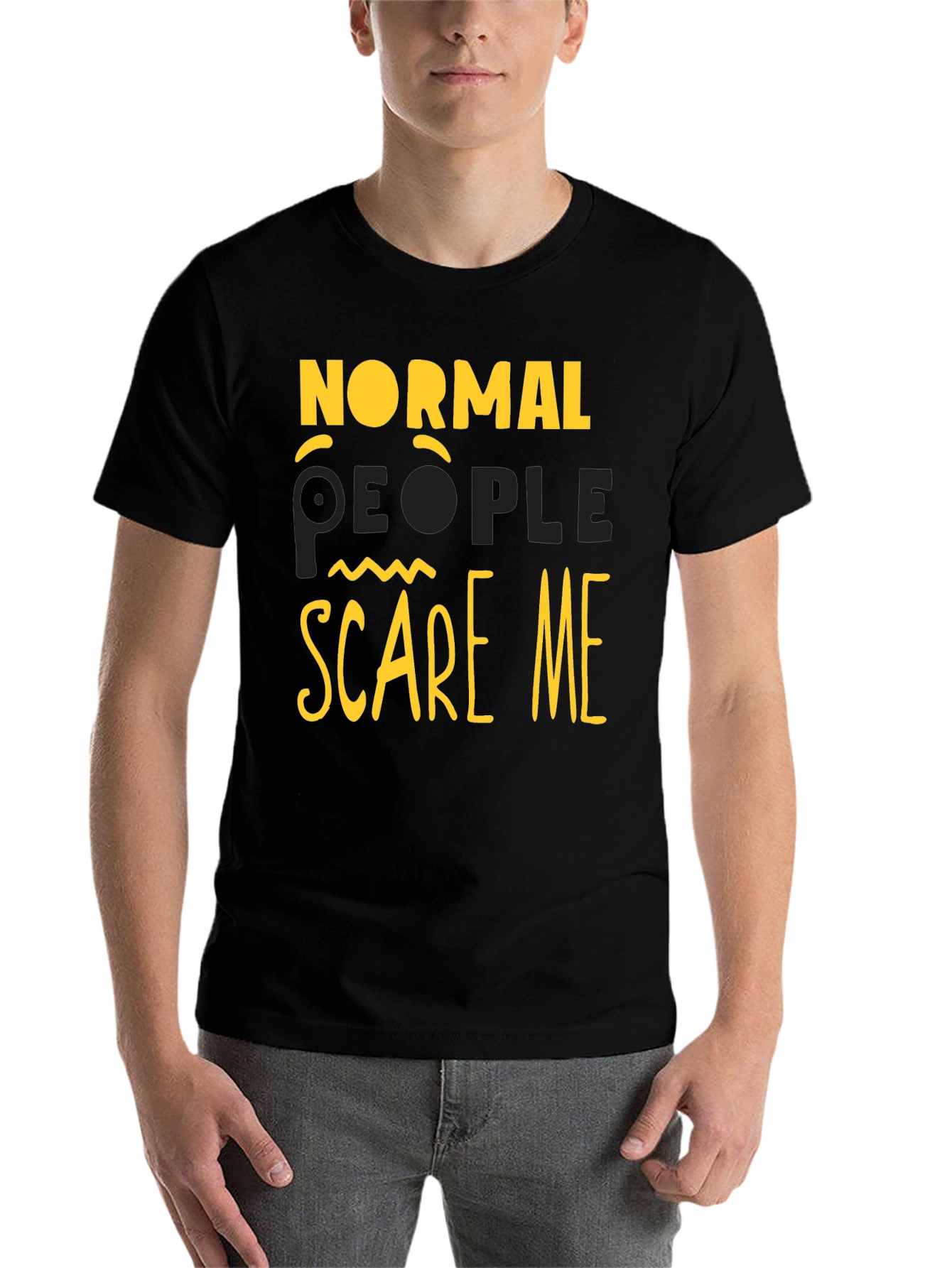 Black Normal People Scare Me Graphic T-Shirt view 7
