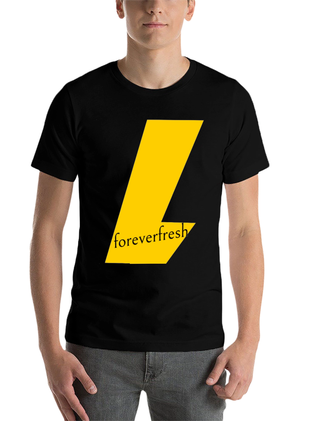 Black Forever Fresh Black T-Shirt: Modern Graphic Tee view 7