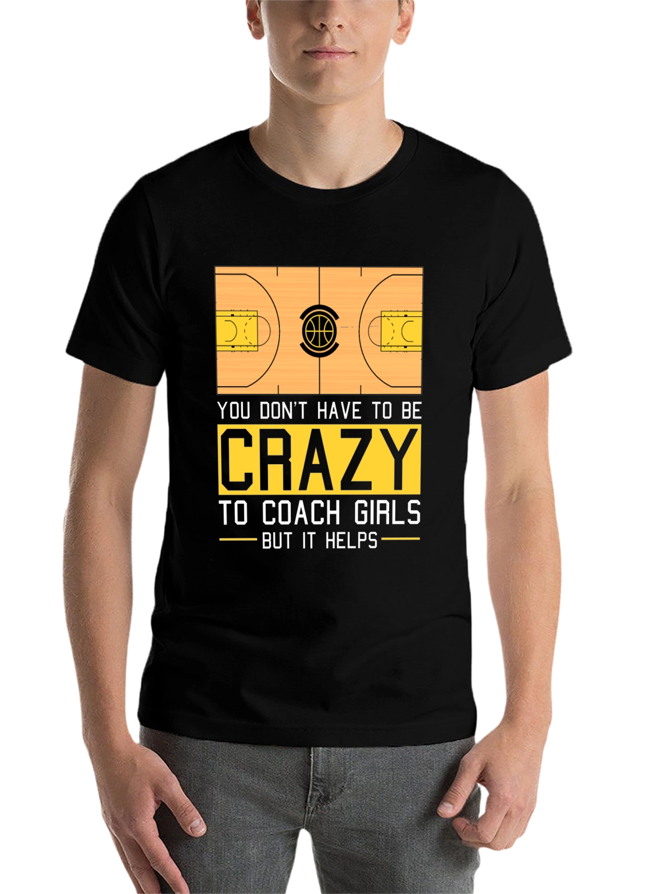 Black Crazy Coach Girls Basketball T-Shirt view 7