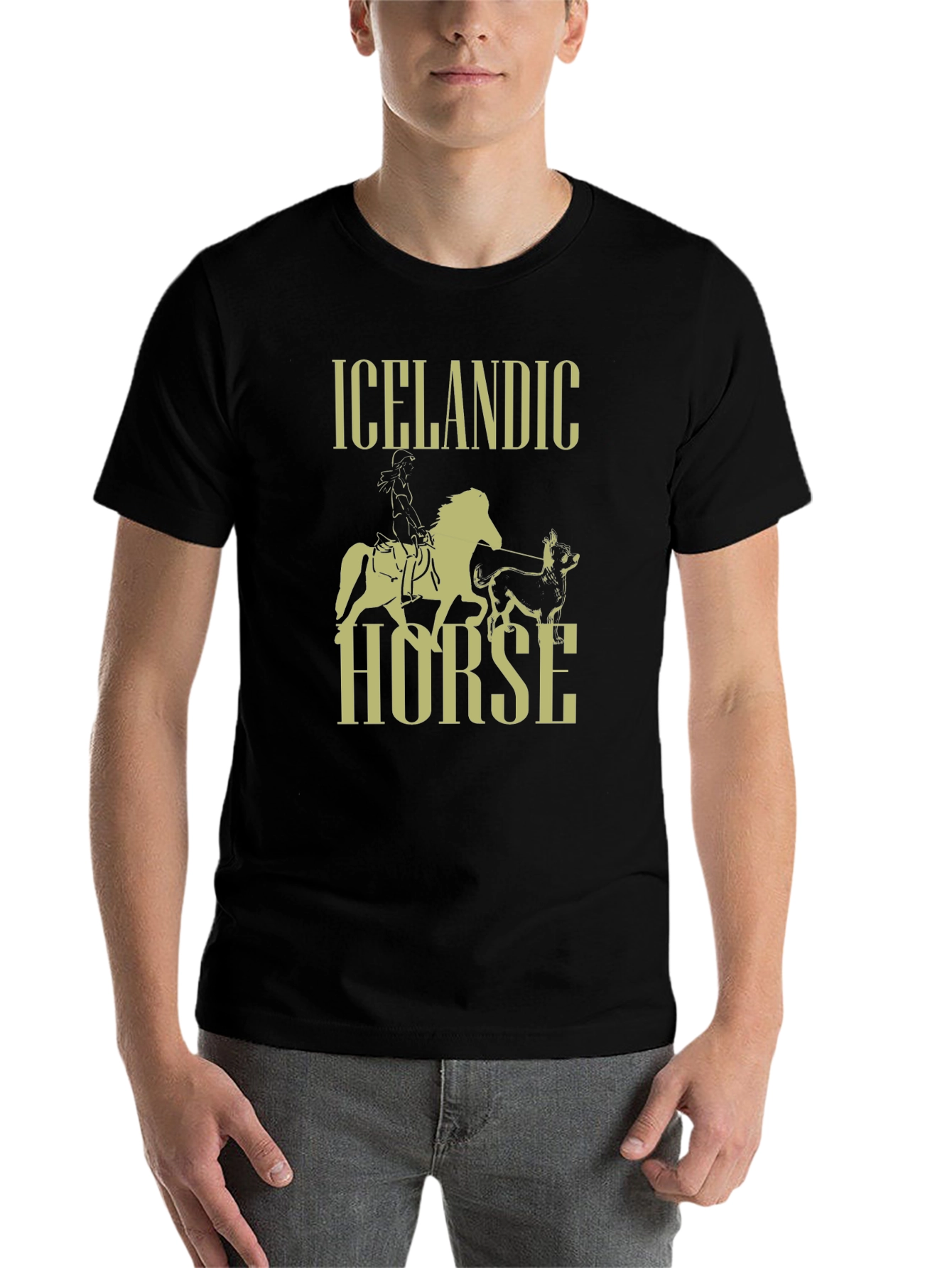 Black Icelandic Horse Graphic T-Shirt - Black view 7