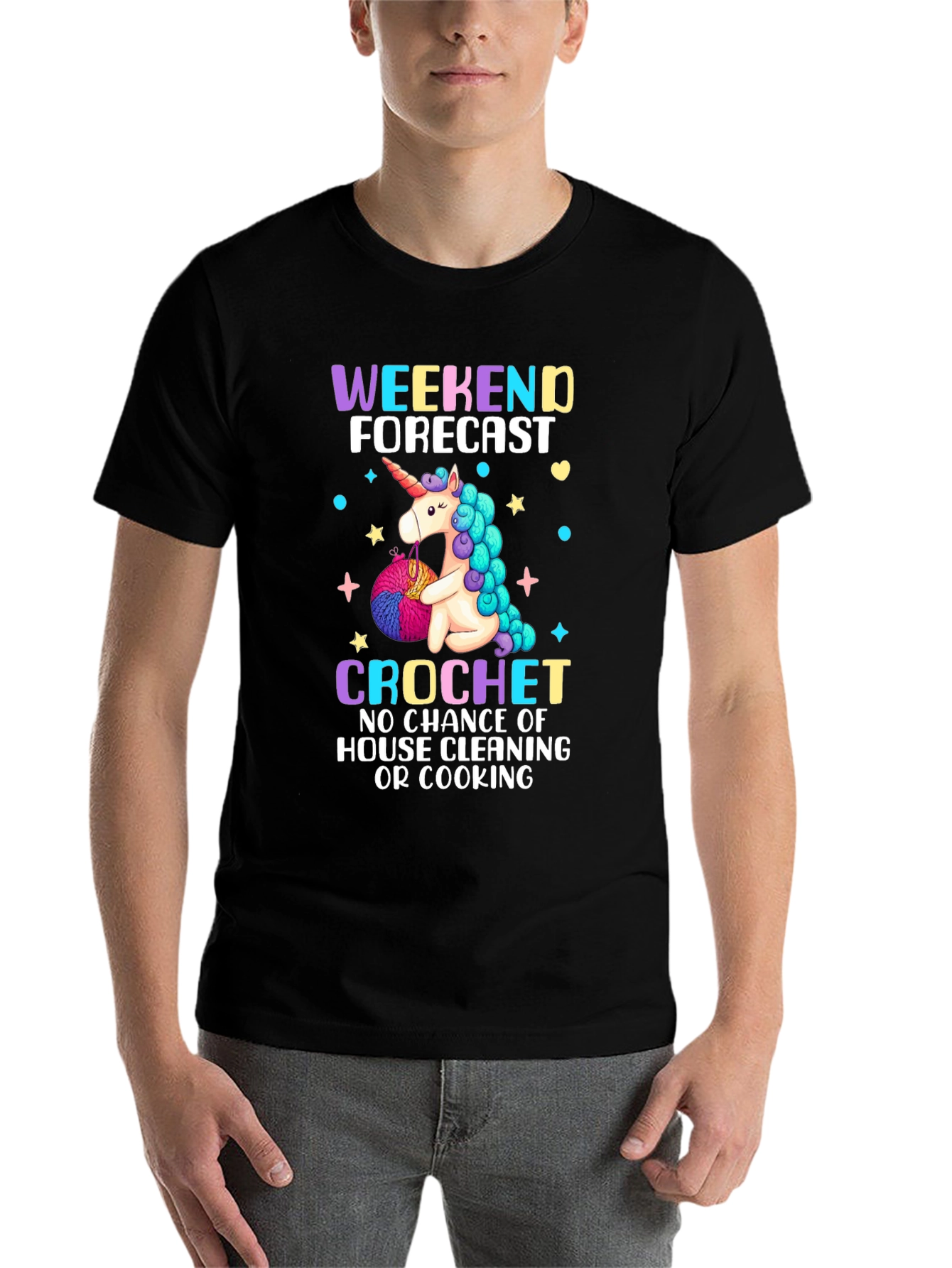 Black Unicorn Crochet T-Shirt: Weekend Forecast view 7