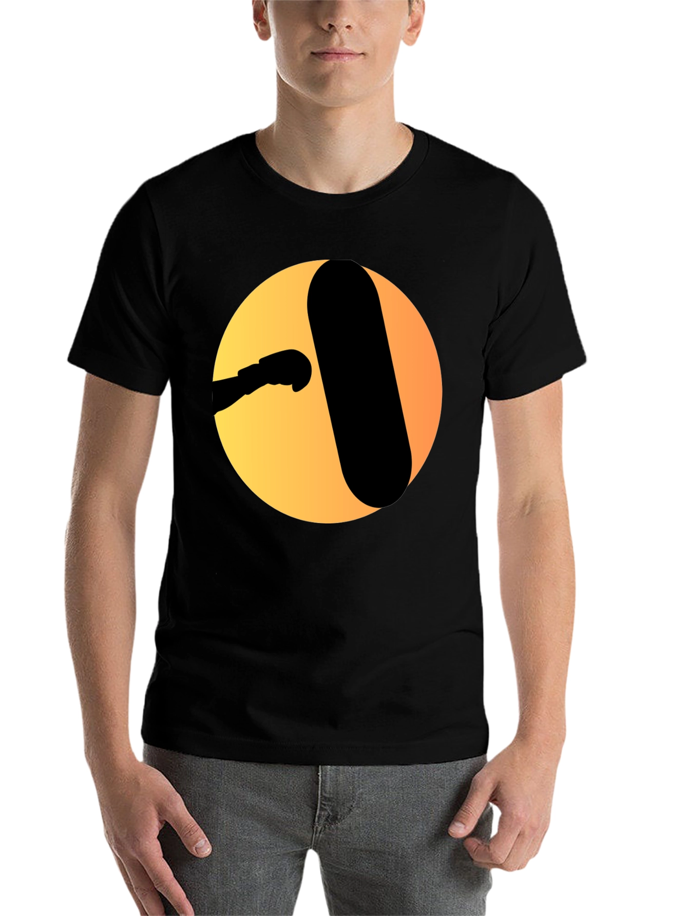 Black Punching Bag Graphic Tee - Black Cotton T-Shirt view 7