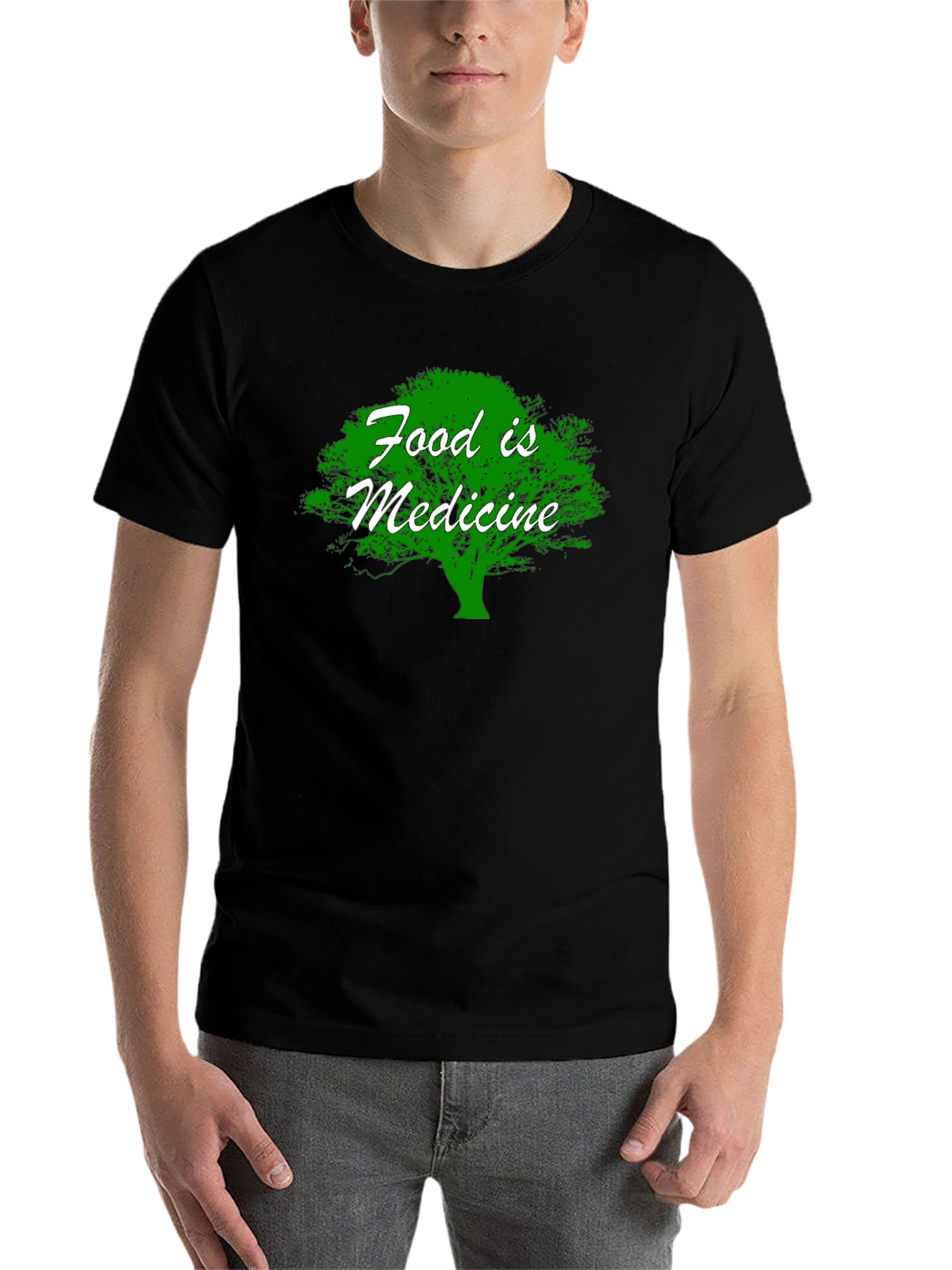 Black Food is Medicine T-Shirt - Organic Health Tee view 7