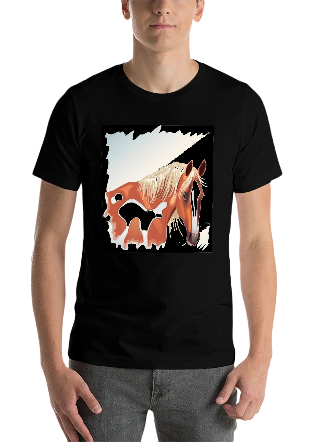 Black Horse Graphic Tee - Men's Black T-Shirt view 7