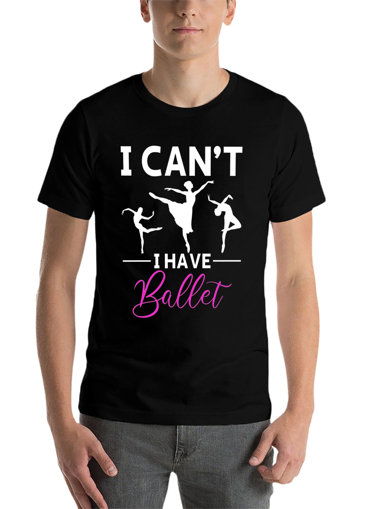 Black I Can't I Have Ballet Graphic T-Shirt view 7