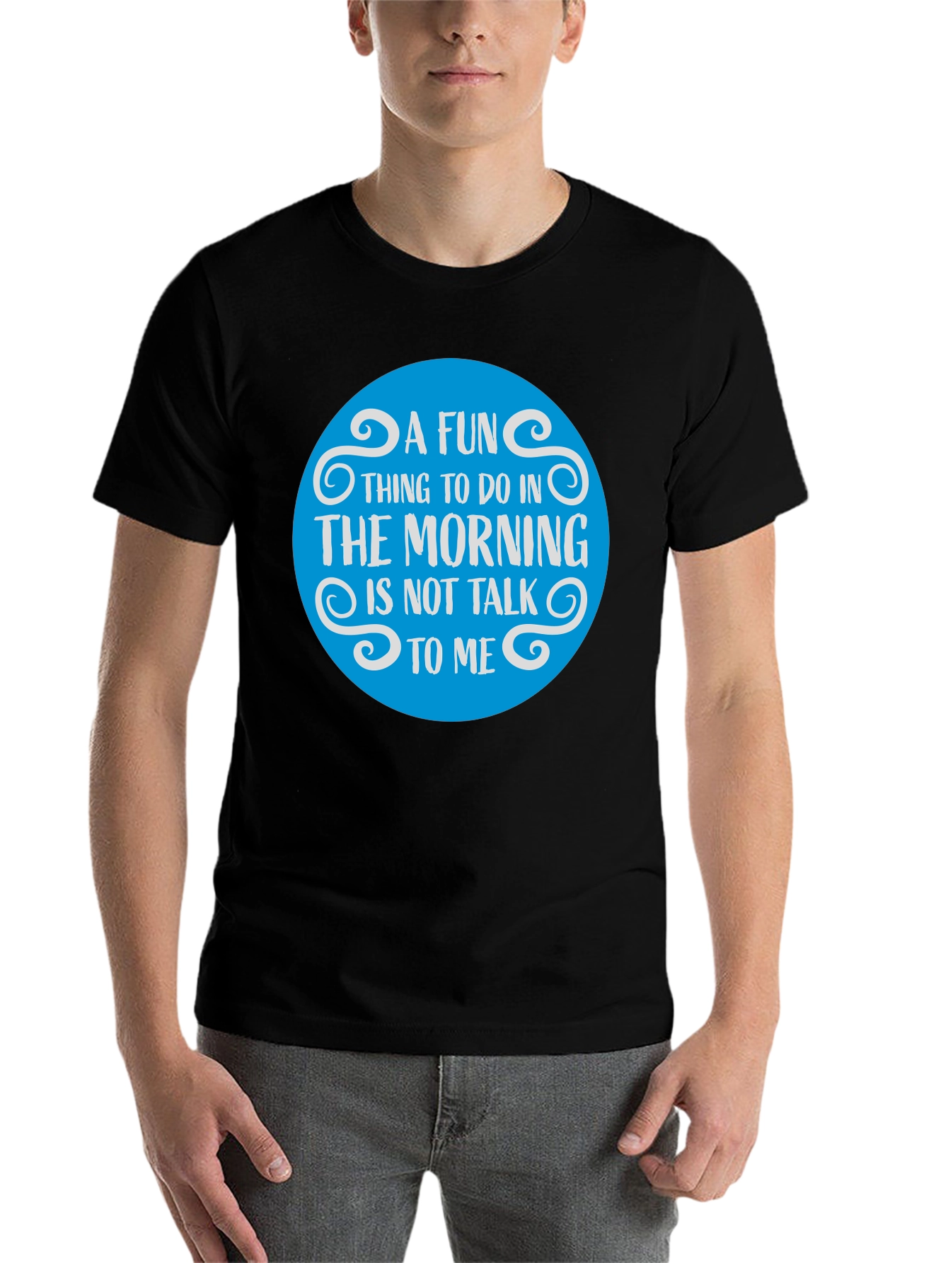 Black Funny Morning T-Shirt - "Do Not Talk To Me" view 7