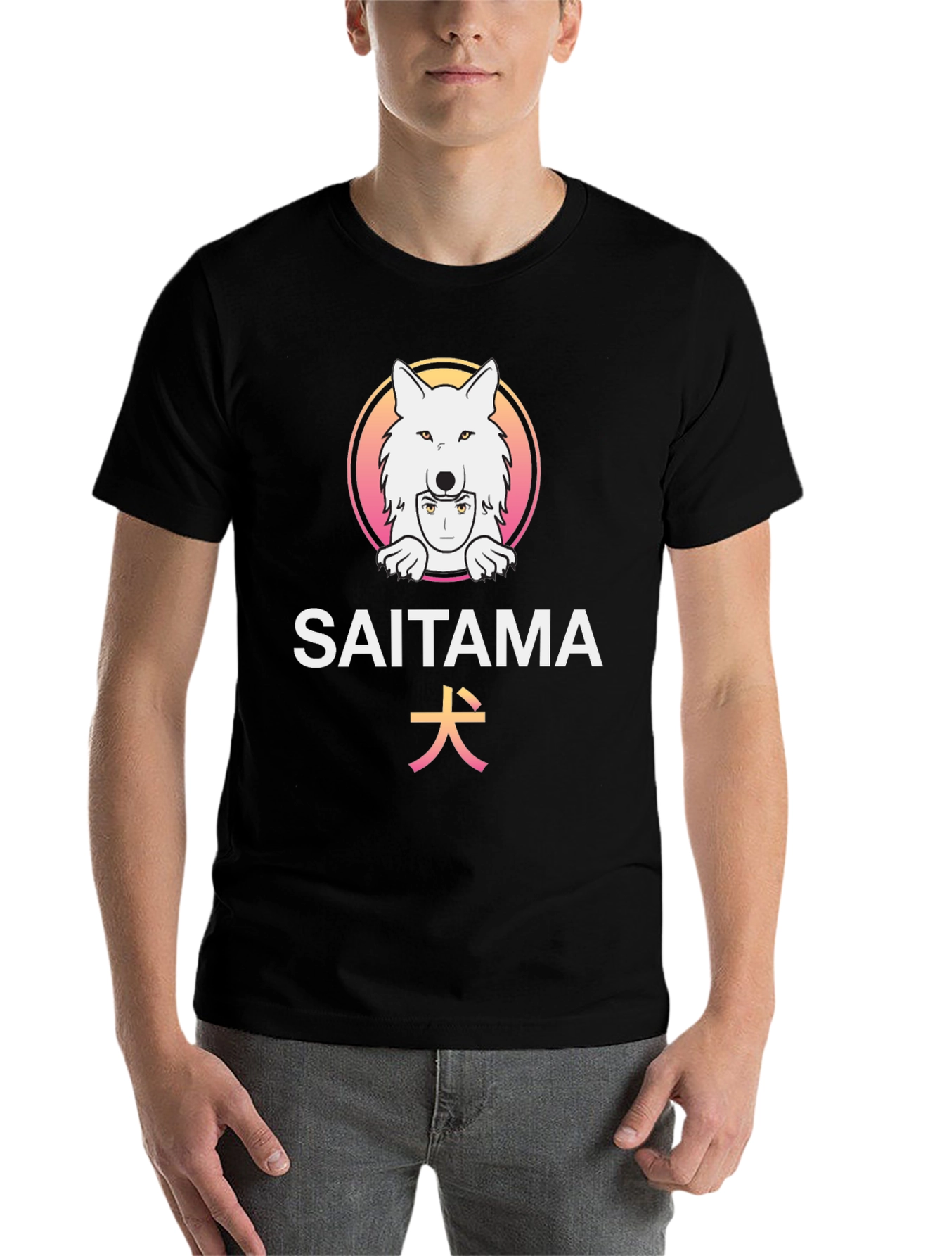 Black Saitama Dog Graphic T-Shirt - Anime Inspired view 7