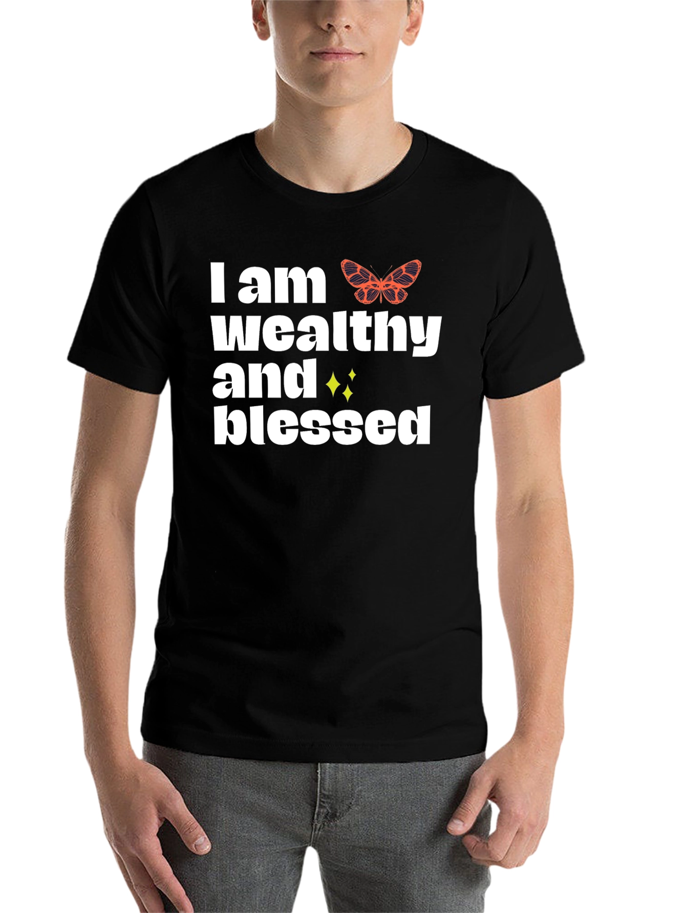 Black Wealthy & Blessed Graphic Tee - Stylish Comfort view 7