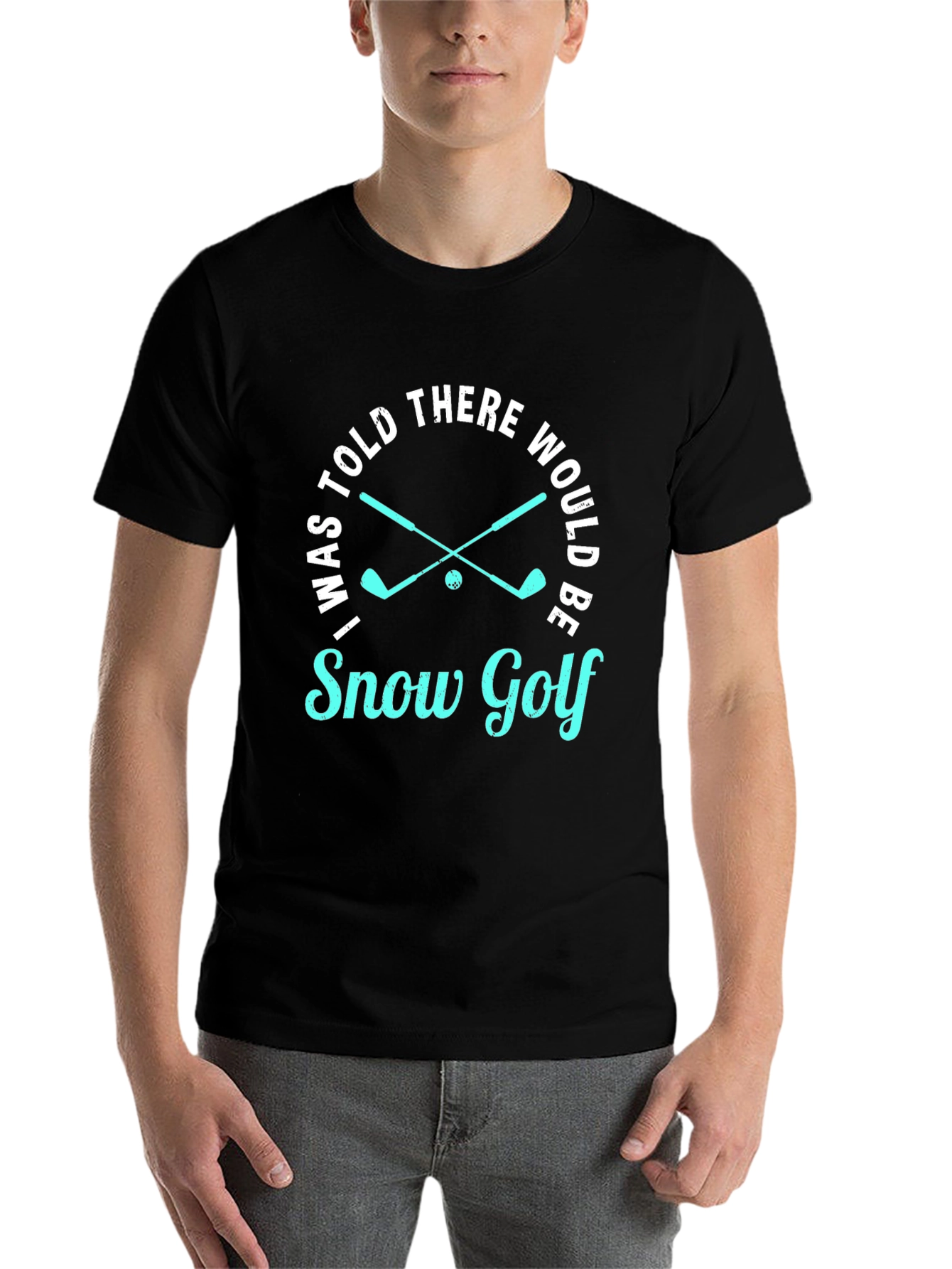 Black Snow Golf T-Shirt - Funny Golfing Tee view 7
