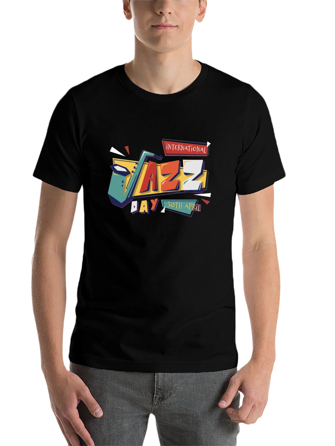 Black International Jazz Day Black T-Shirt view 7