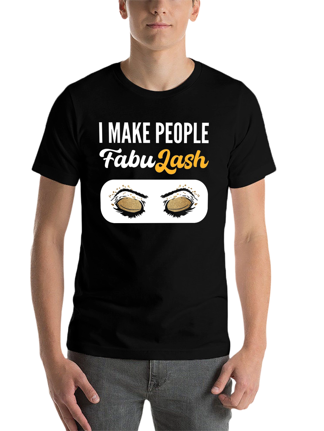 Black FabuLash Makeup Artist T-Shirt Eyelash Extensions view 7