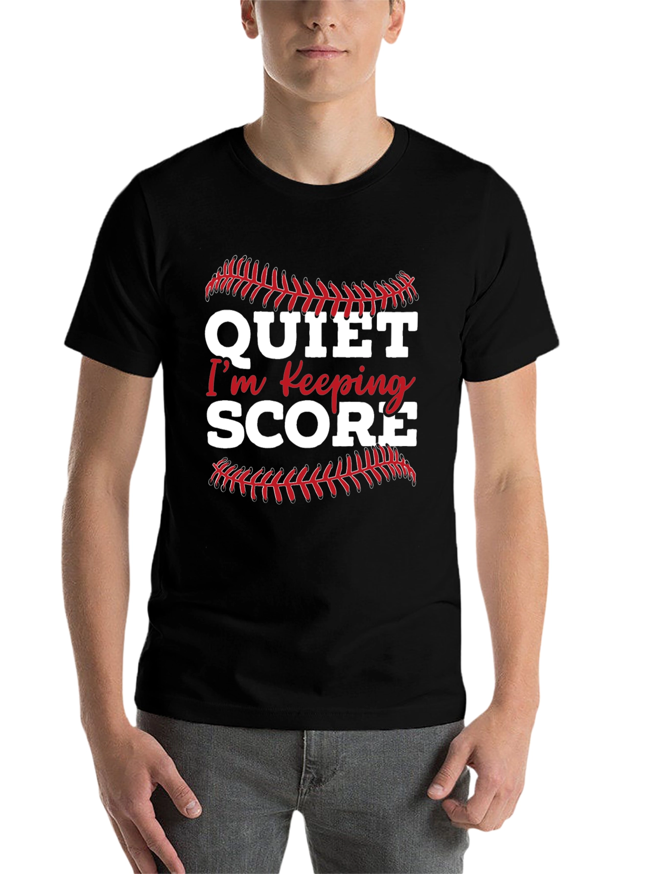 Black Quiet I'm Keeping Score Graphic Tee view 7