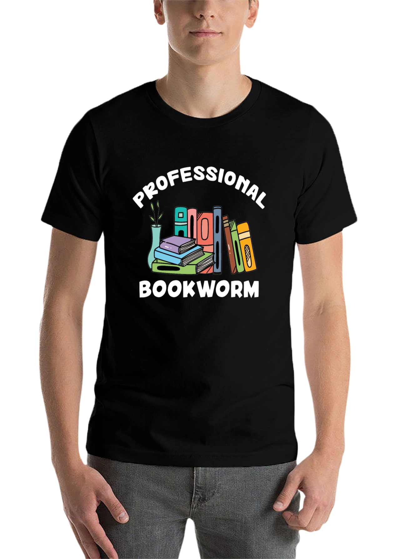 Black Professional Bookworm T-Shirt - Reading Lover Tee view 7