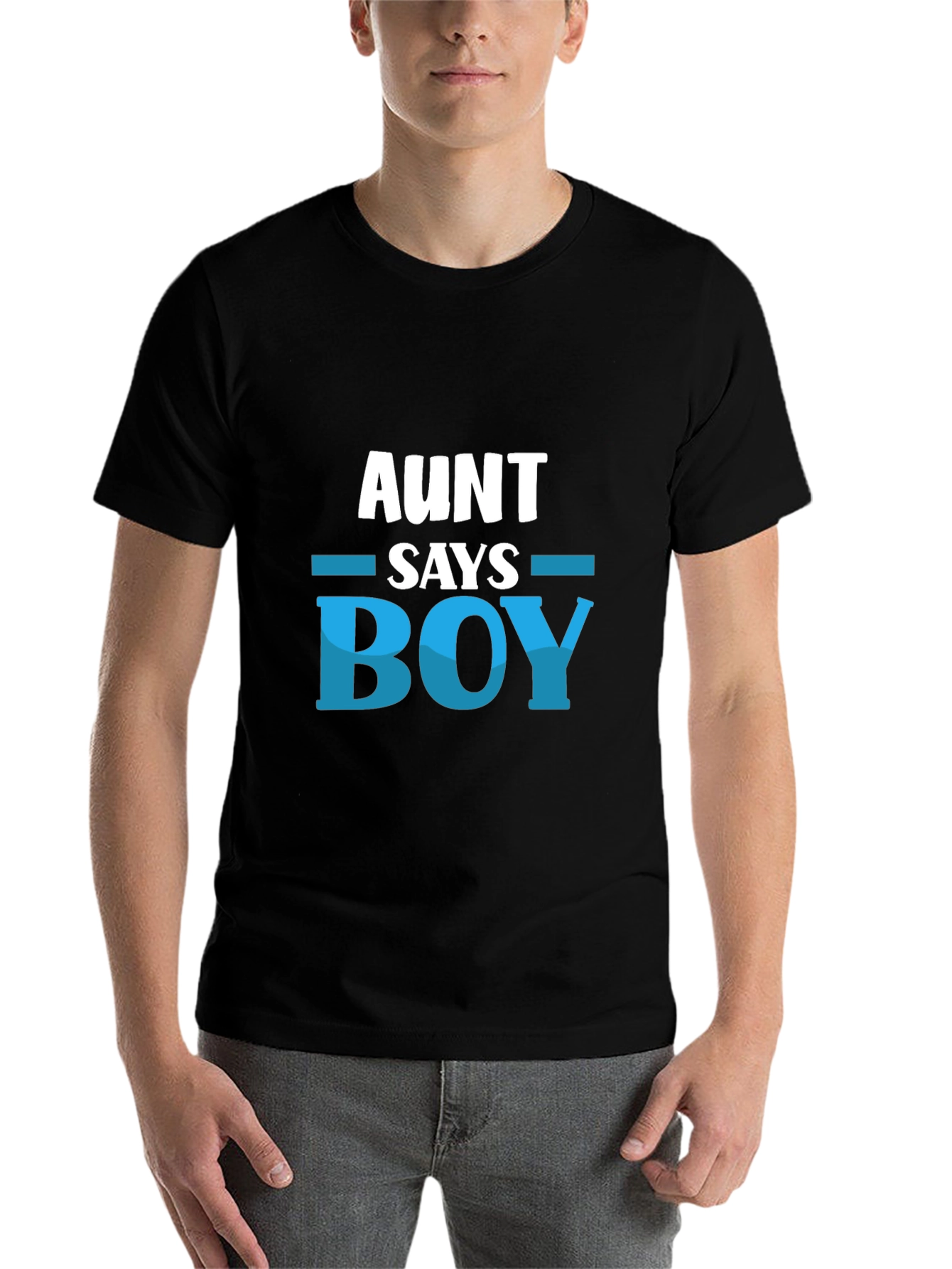 Black Aunt Says Boy T-Shirt - Baby Shower Gift view 7