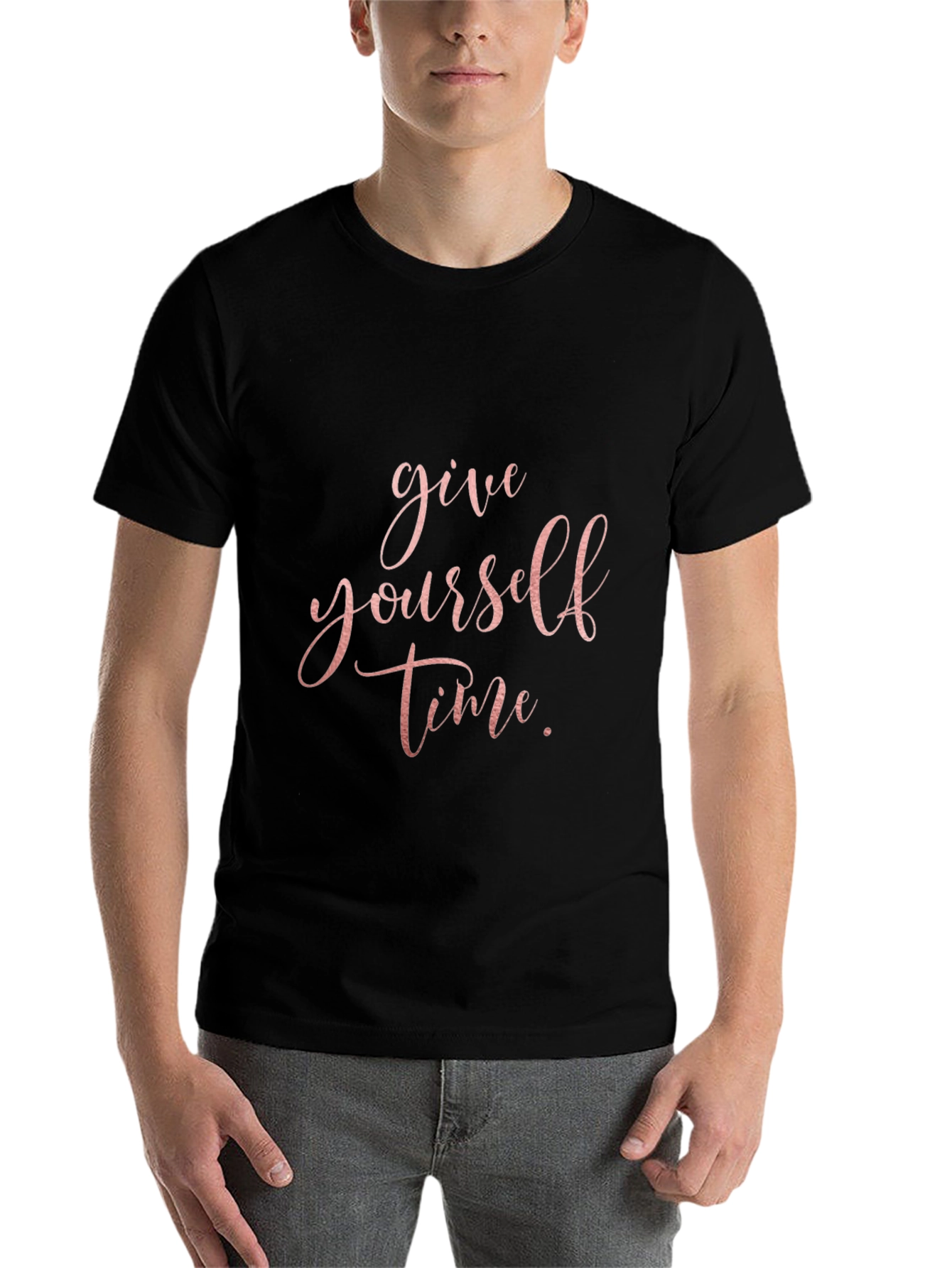 Black Give Yourself Time Black Graphic Tee view 7