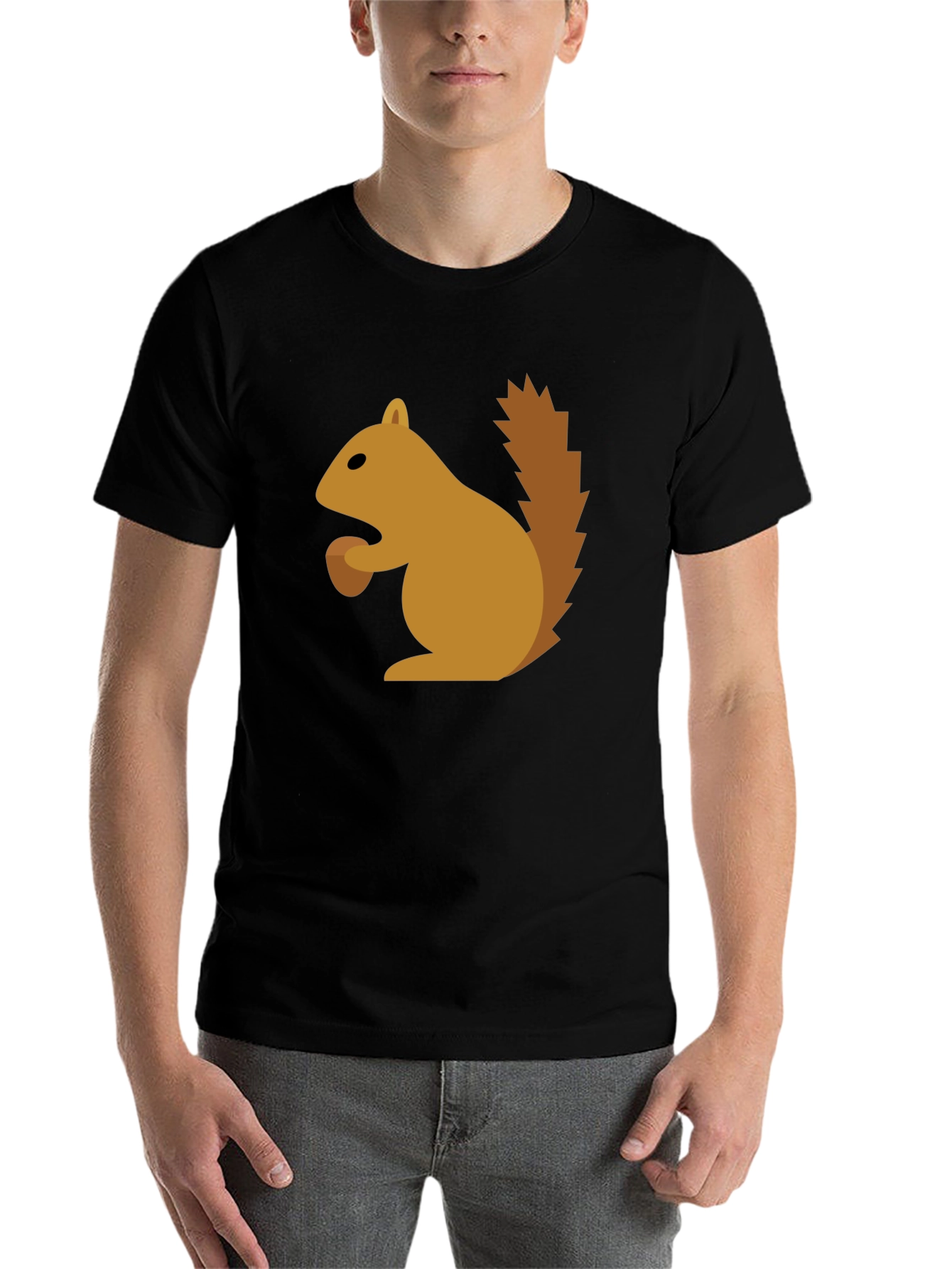 Black Squirrel Graphic Tee - Fun Black T-Shirt view 7