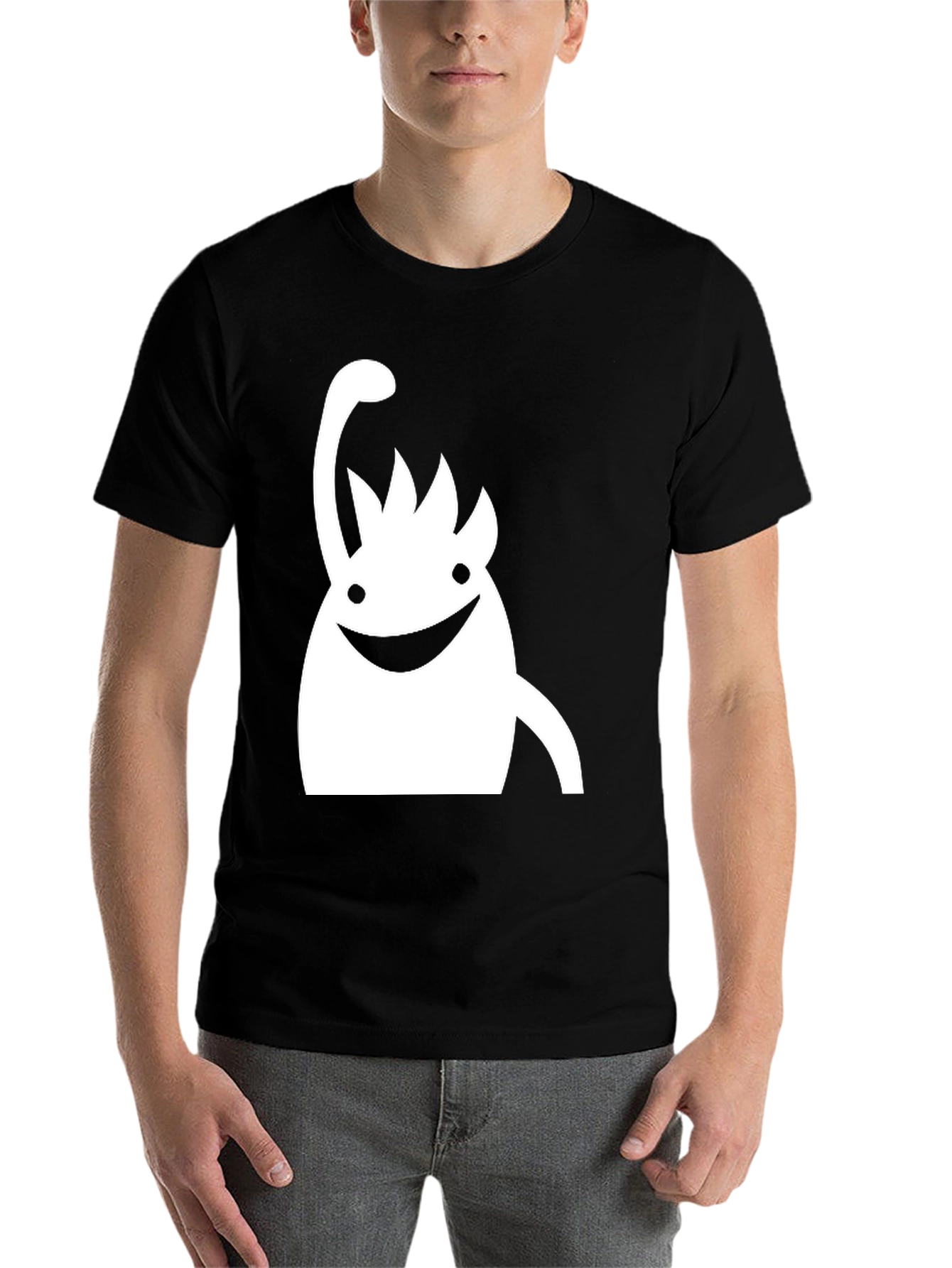 Black Funky Monster Graphic Tee - Black Cotton T-Shirt view 7