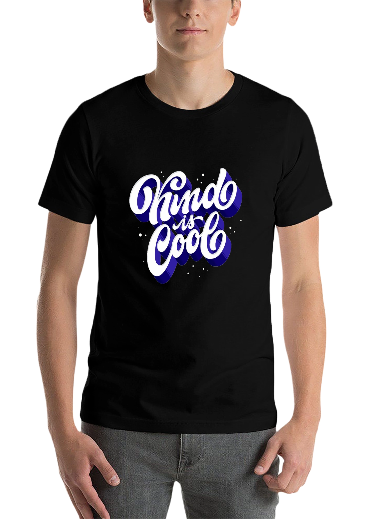 Black Kind is Cool Graphic Tee - Men's Short Sleeve T-Shirt view 7