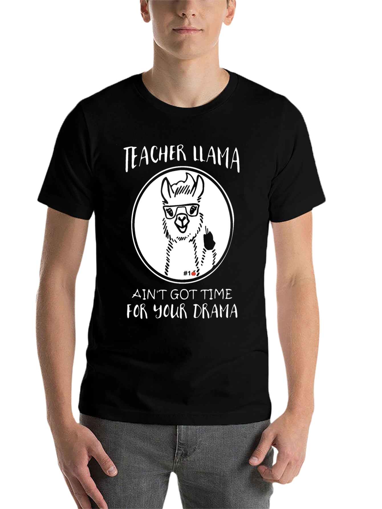 Black Teacher Llama Black T-Shirt - Ain't Got Time For Your Drama view 7