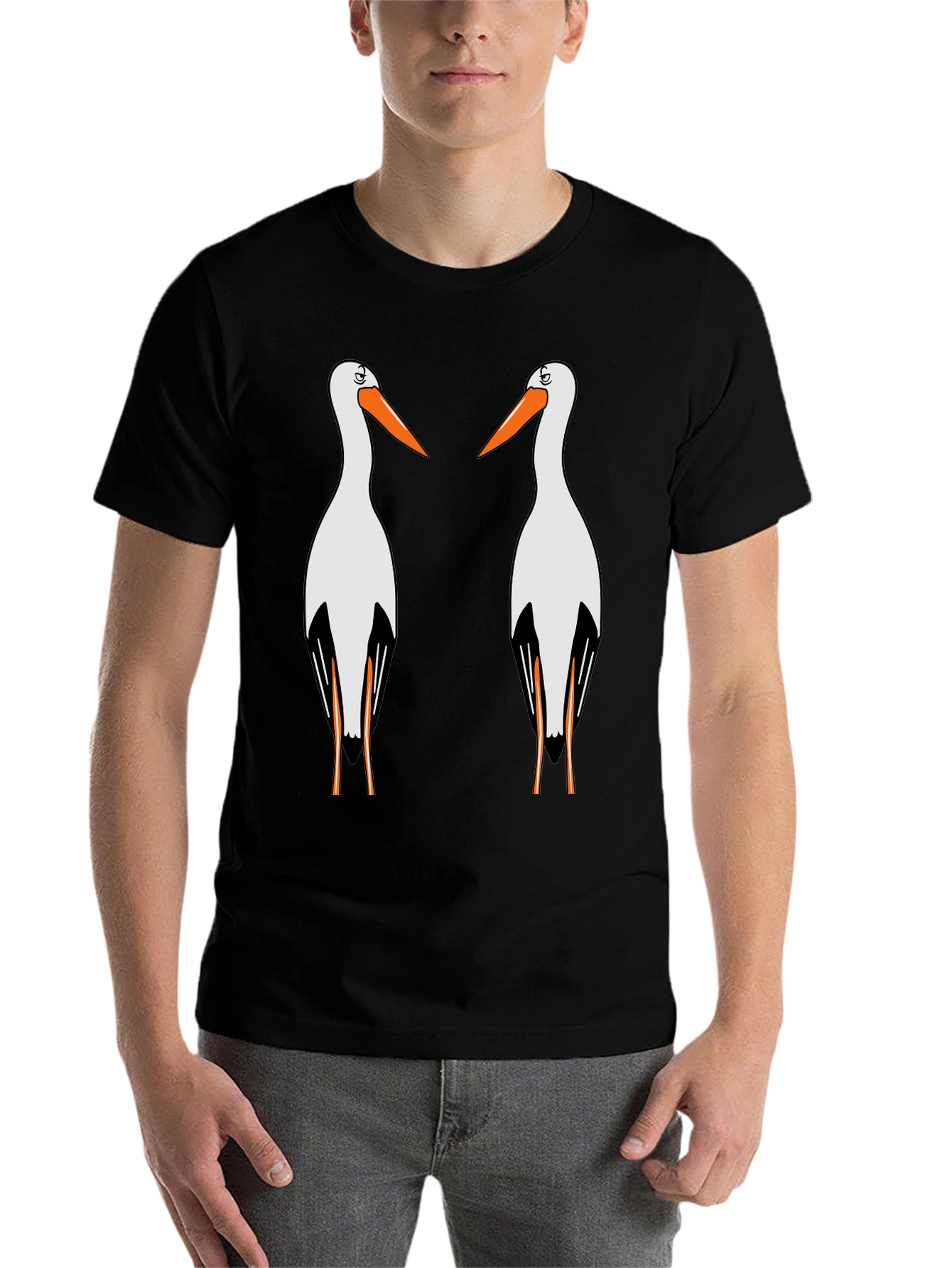 Black Stork Graphic T-Shirt - Quirky Bird Lover Tee view 7