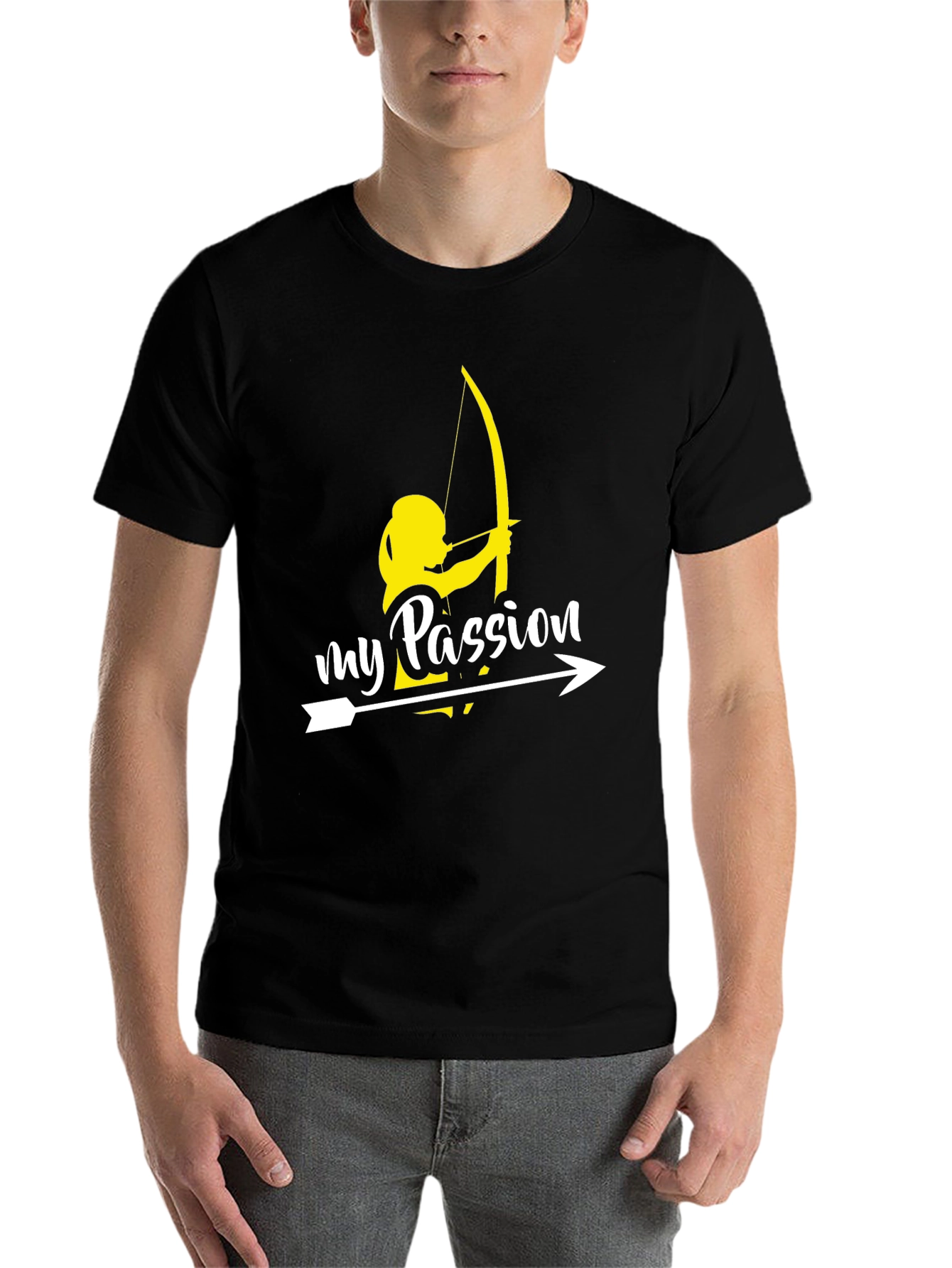 Black Archery Passion Tee - Unisex Cotton T-Shirt view 7