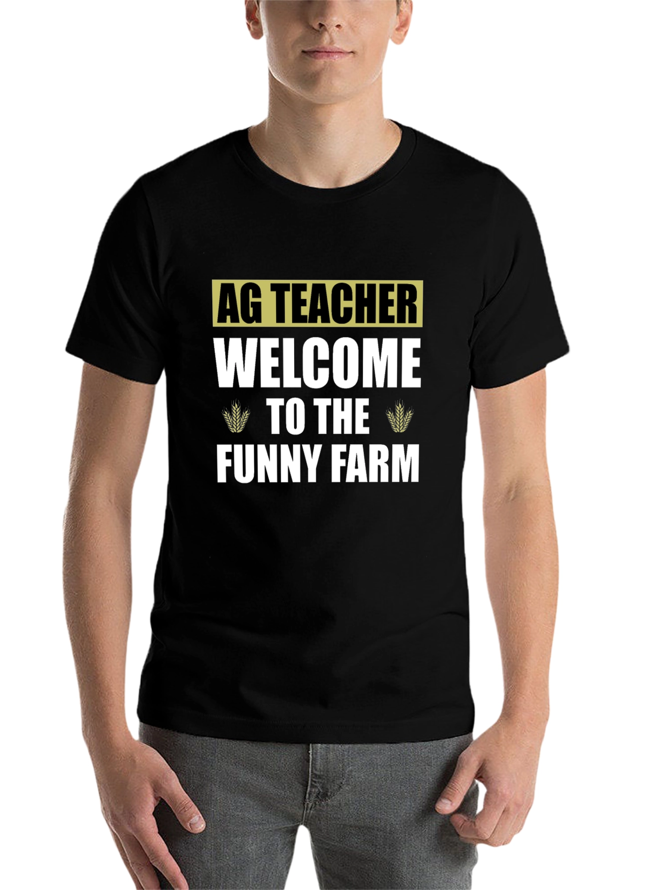 Black Ag Teacher Welcome To The Funny Farm Black T-Shirt view 7