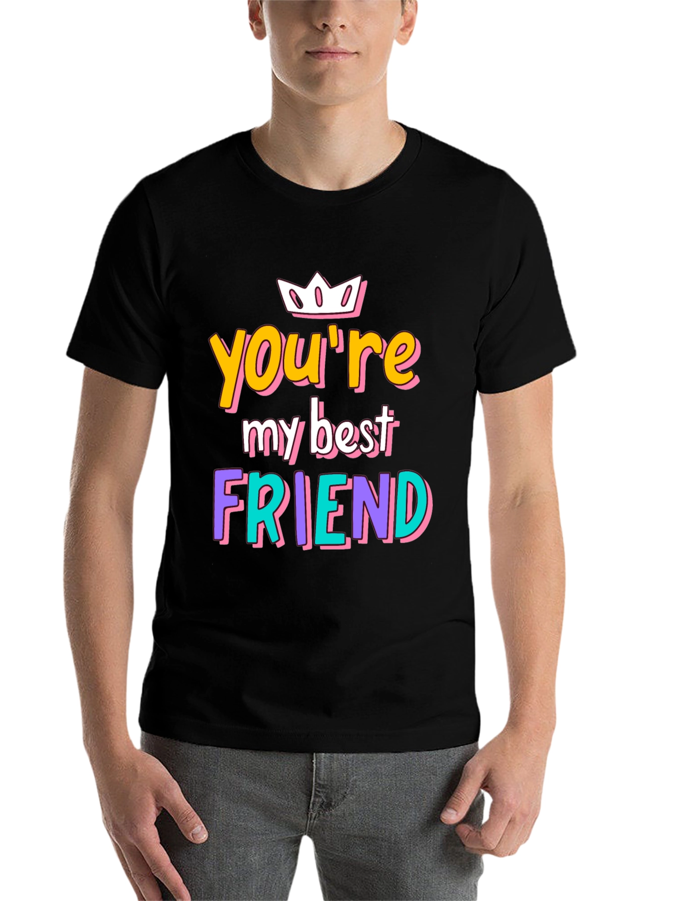 Black You're My Best Friend Graphic Tee view 7