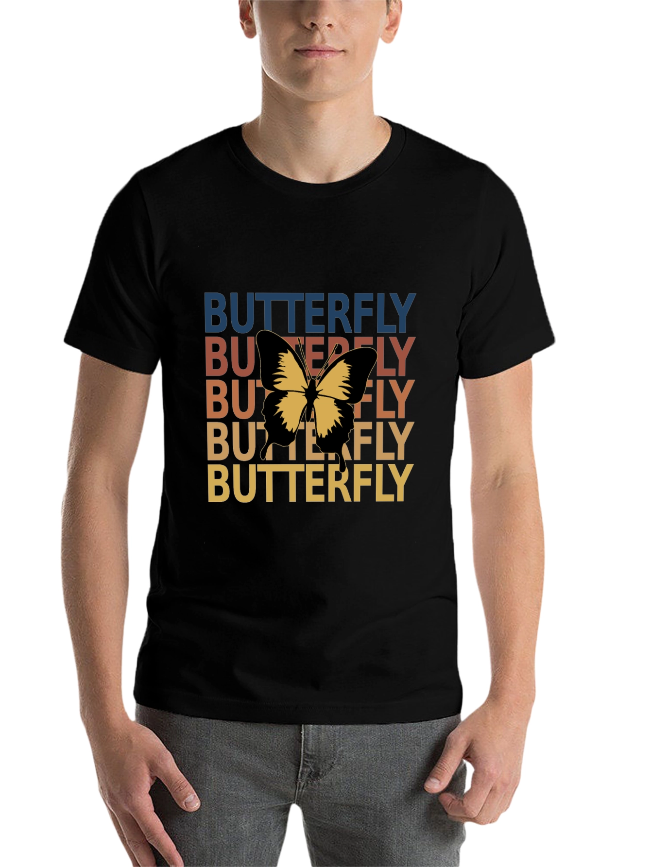 Black Retro Butterfly T-Shirt - Vintage Style Graphic Tee view 7