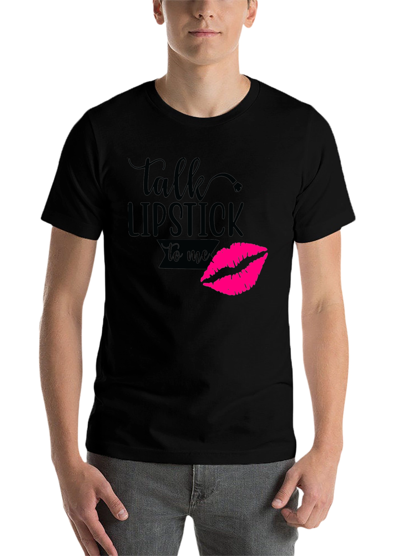 Black Talk Lipstick to Me Graphic Tee view 7