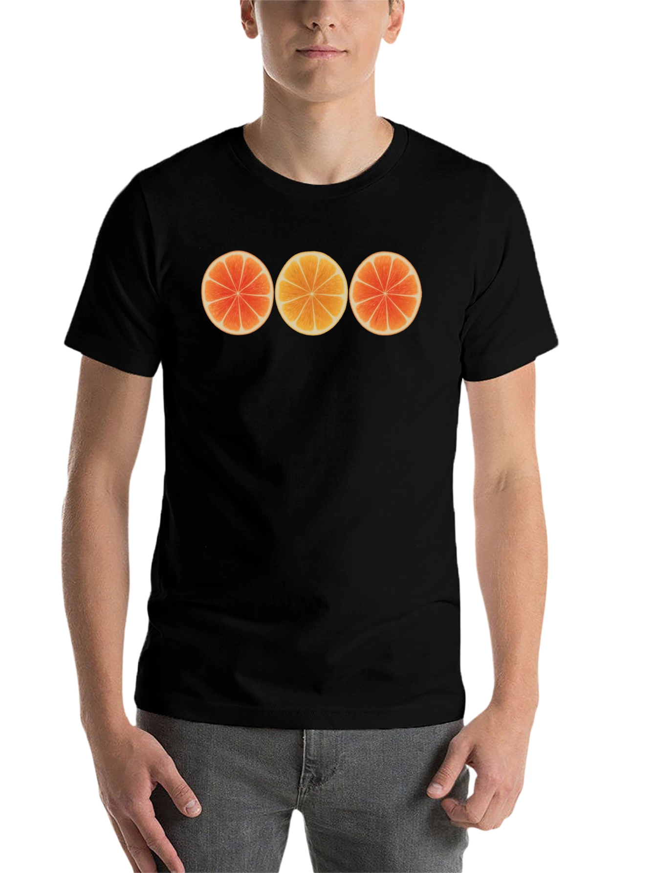 Black Citrus Slice Graphic T-Shirt - Unique Fruit Design view 7