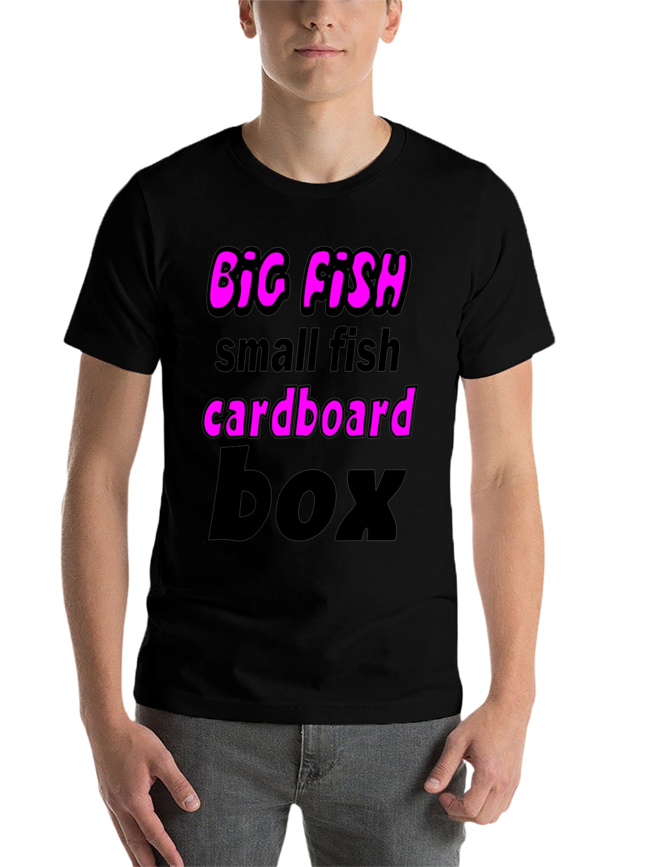 Black Big Fish Small Fish Graphic T-Shirt view 7