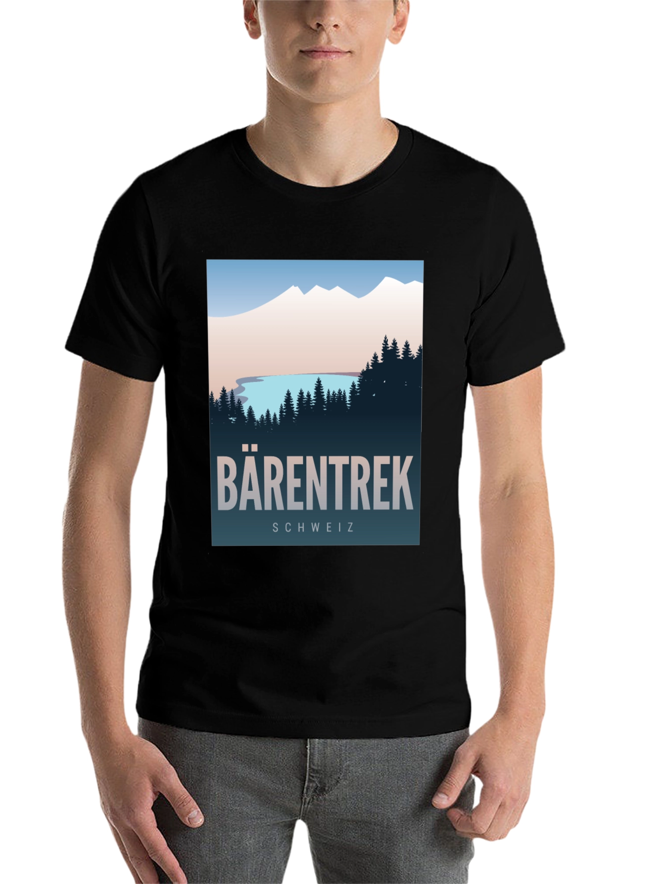 Black Barentrek Schweiz Graphic T-Shirt - Adventure Awaits! view 7