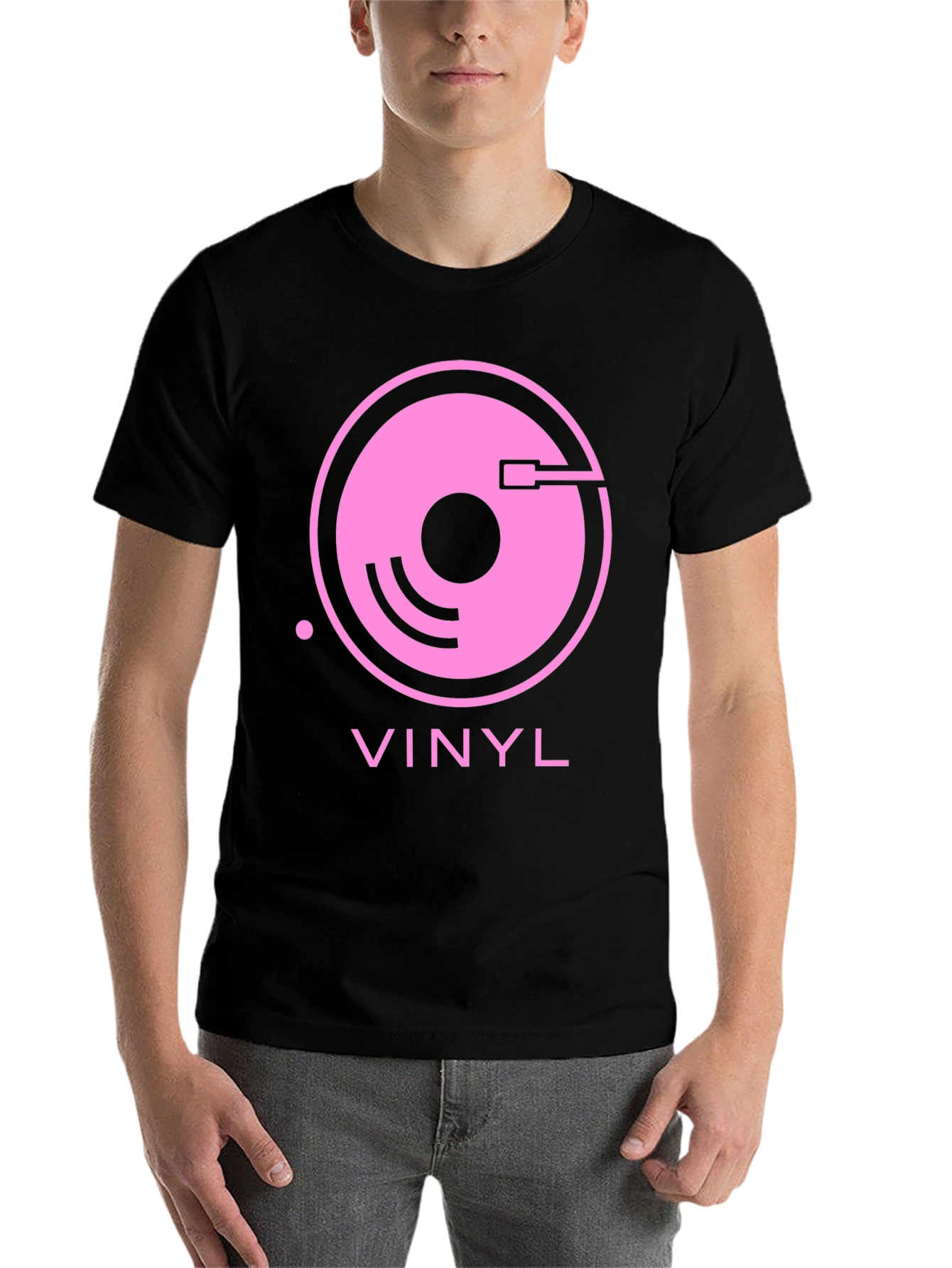 Black Vinyl Record Graphic Tee - Retro Music Lover Shirt view 7