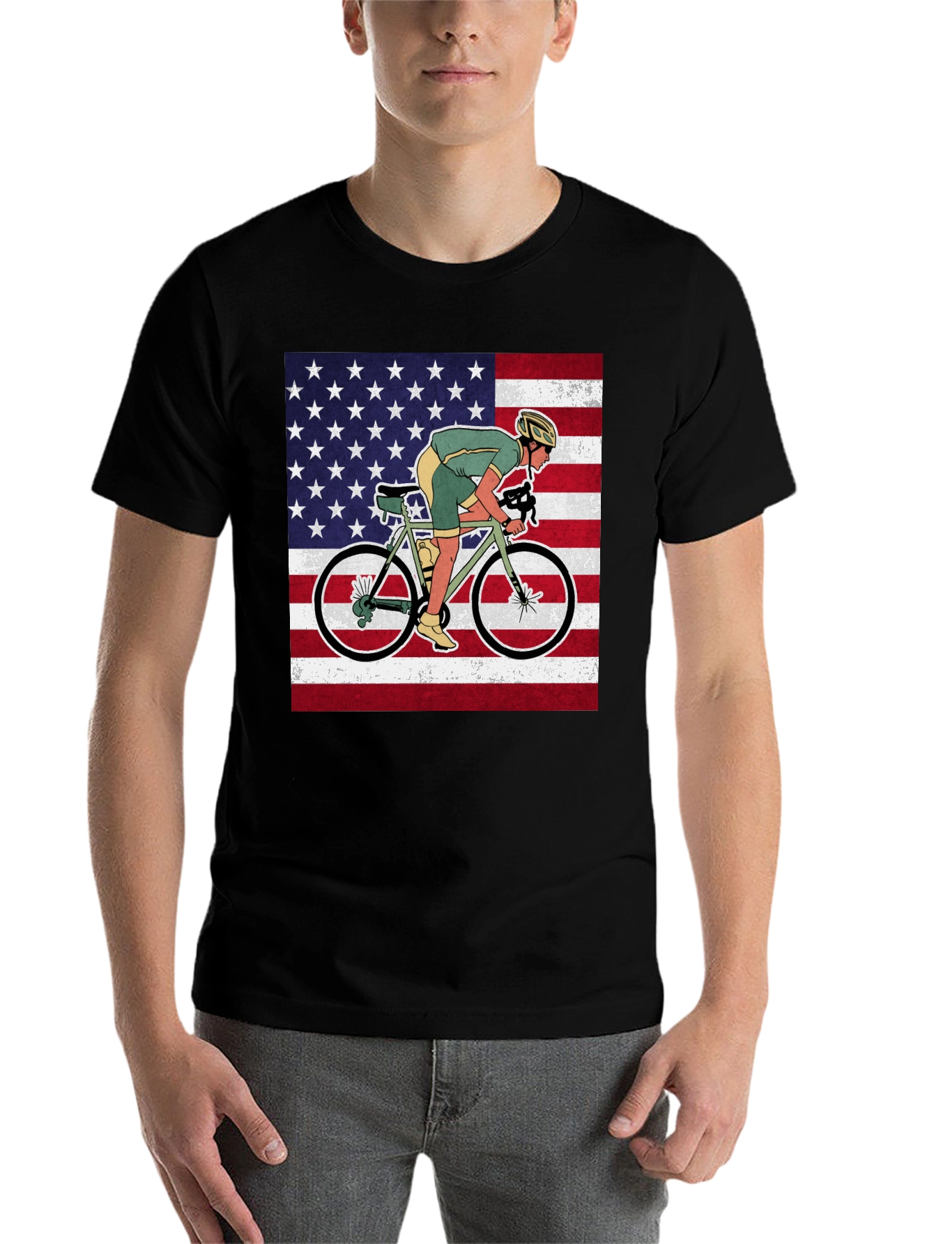 Cycling USA Flag Graphic T-Shirt - 7