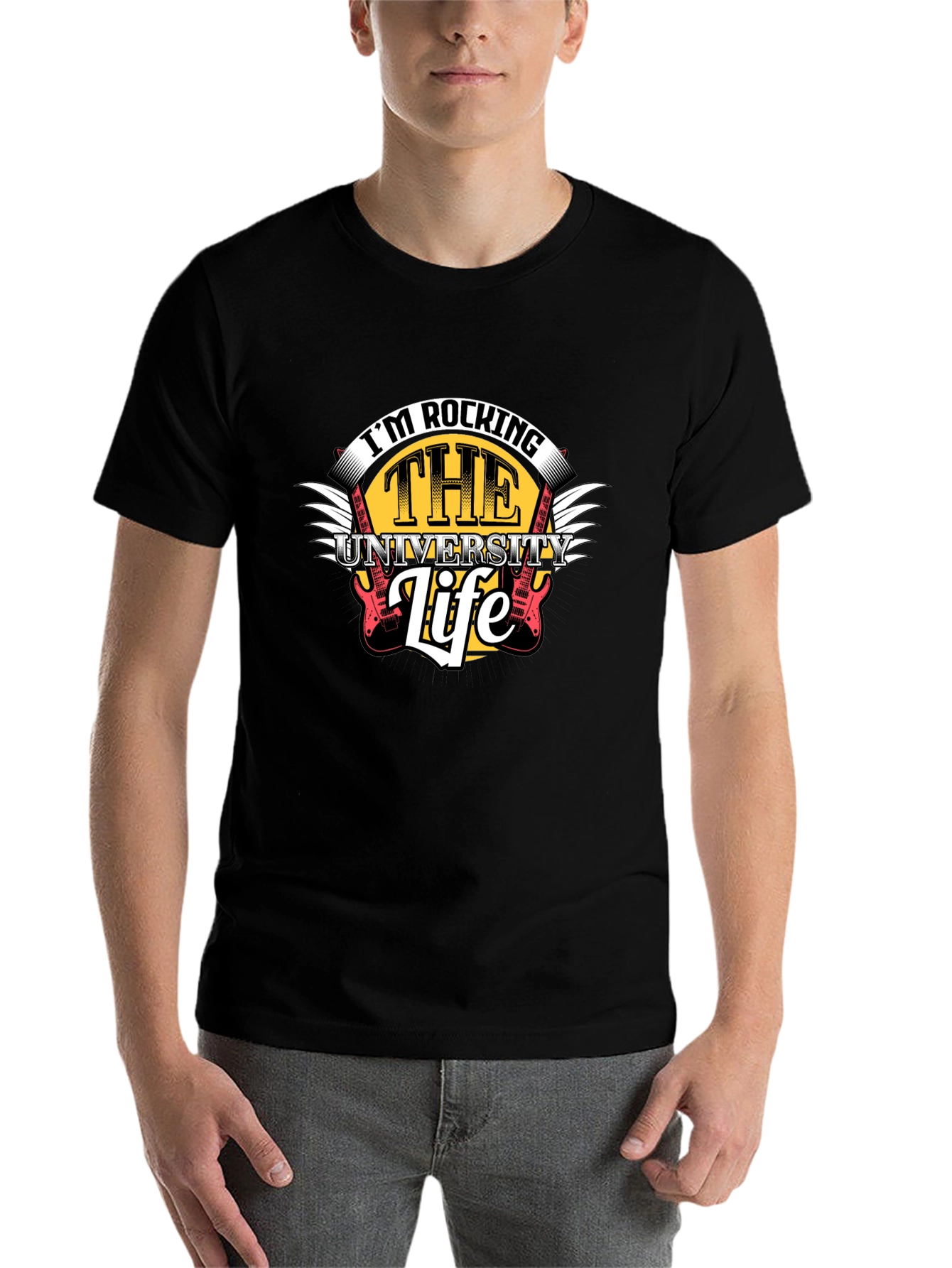 Black Rocking the University Life Graphic Tee view 7