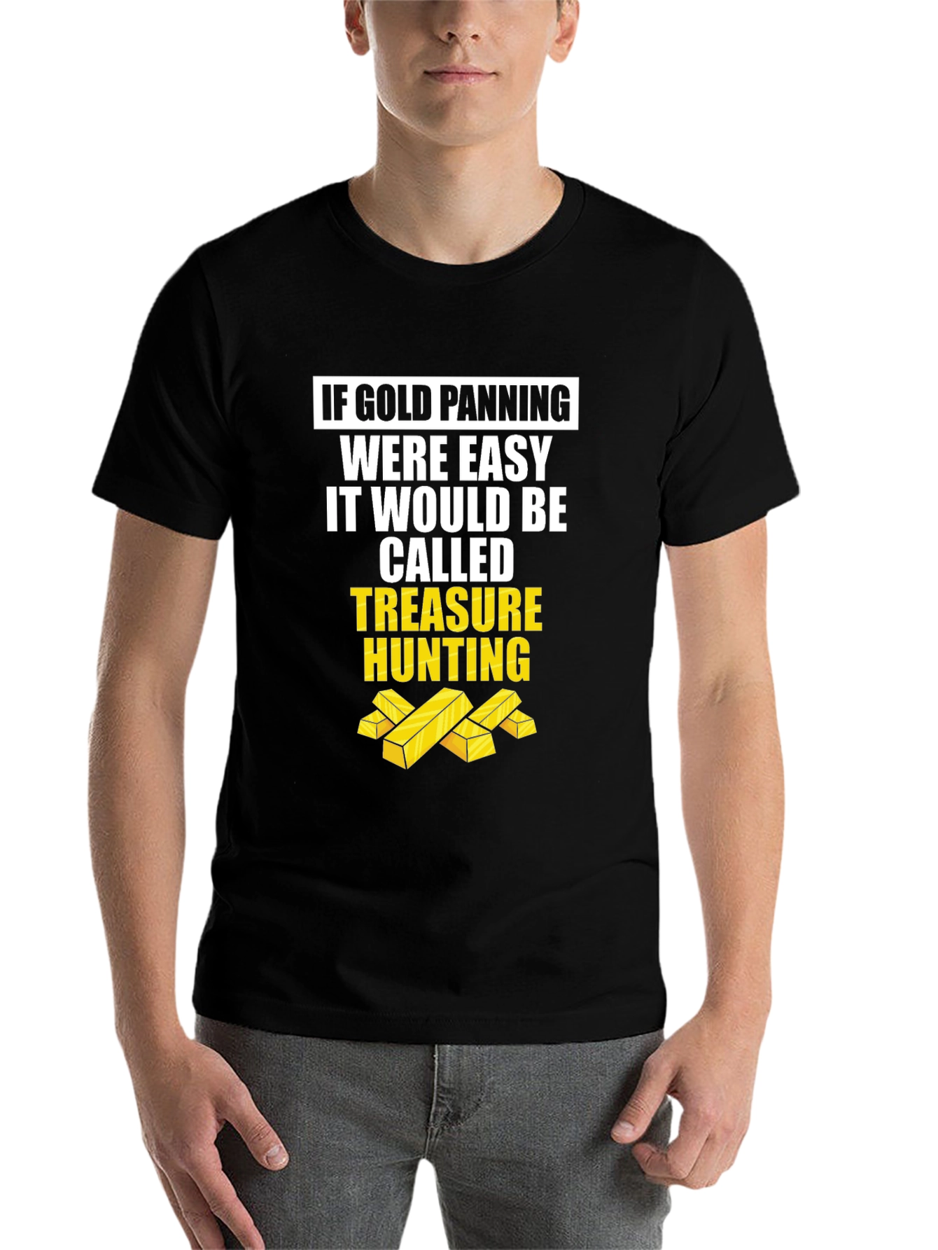 Black Gold Panning Funny T-Shirt - Treasure Hunting Tee view 7