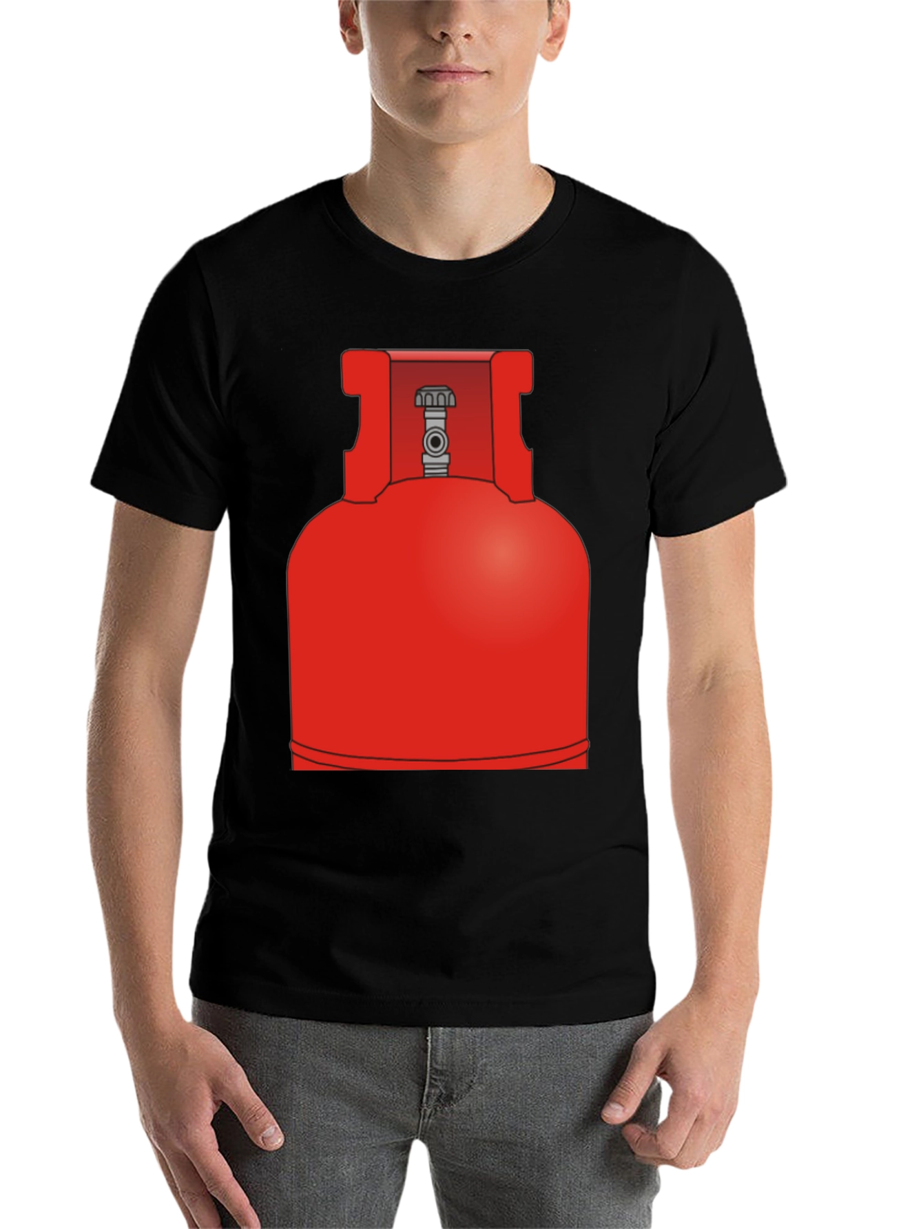 Black Red Propane Tank Graphic Tee - Bold & Unique Design view 7