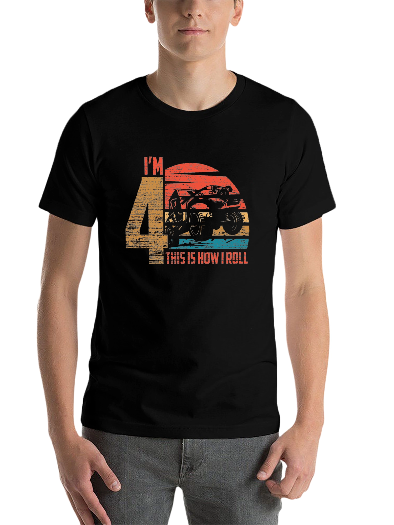 I'm 4 This Is How I Roll ATV Birthday T-Shirt - 7