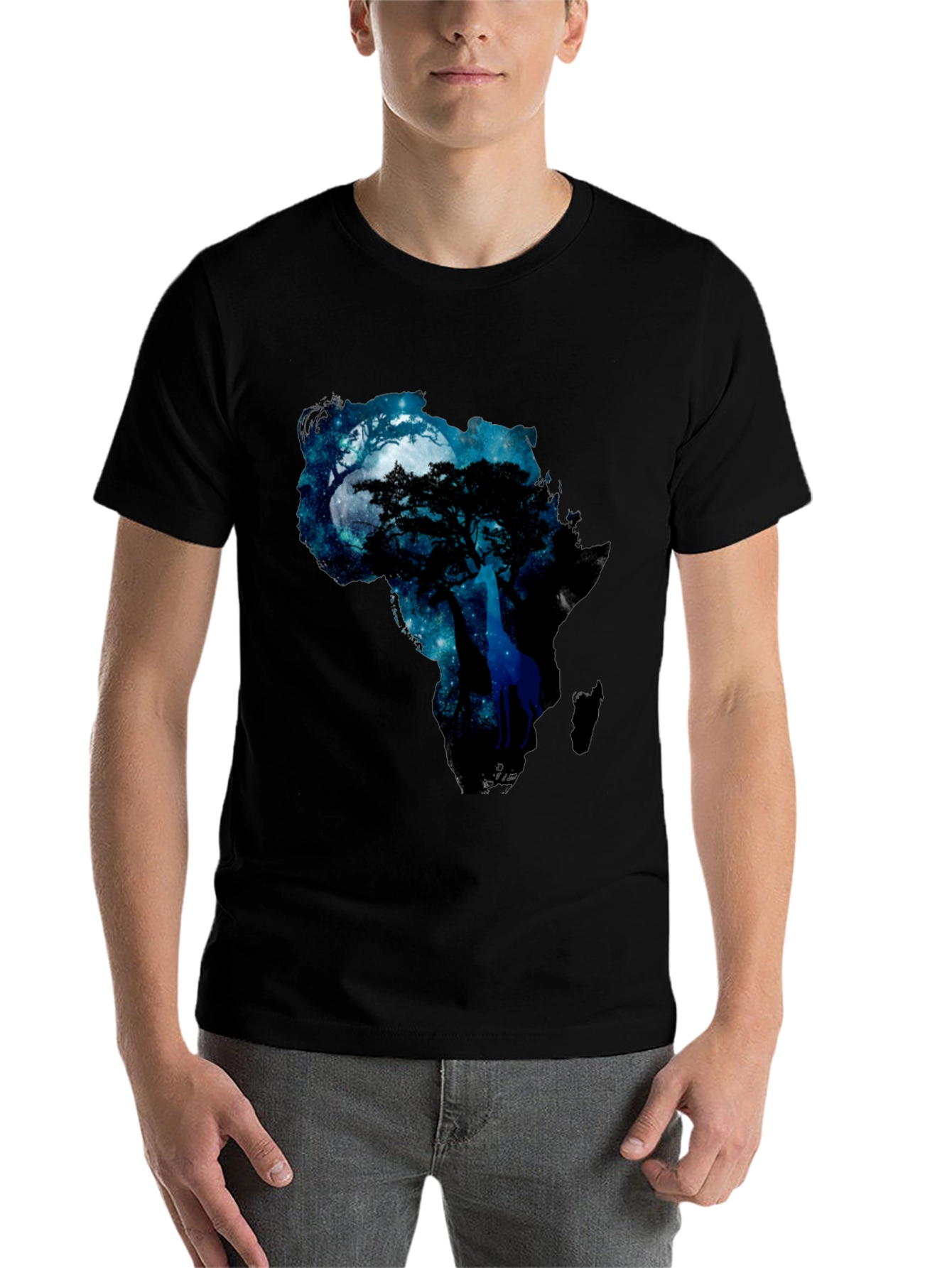 Black Africa Night Sky Graphic Tee - Mens view 7
