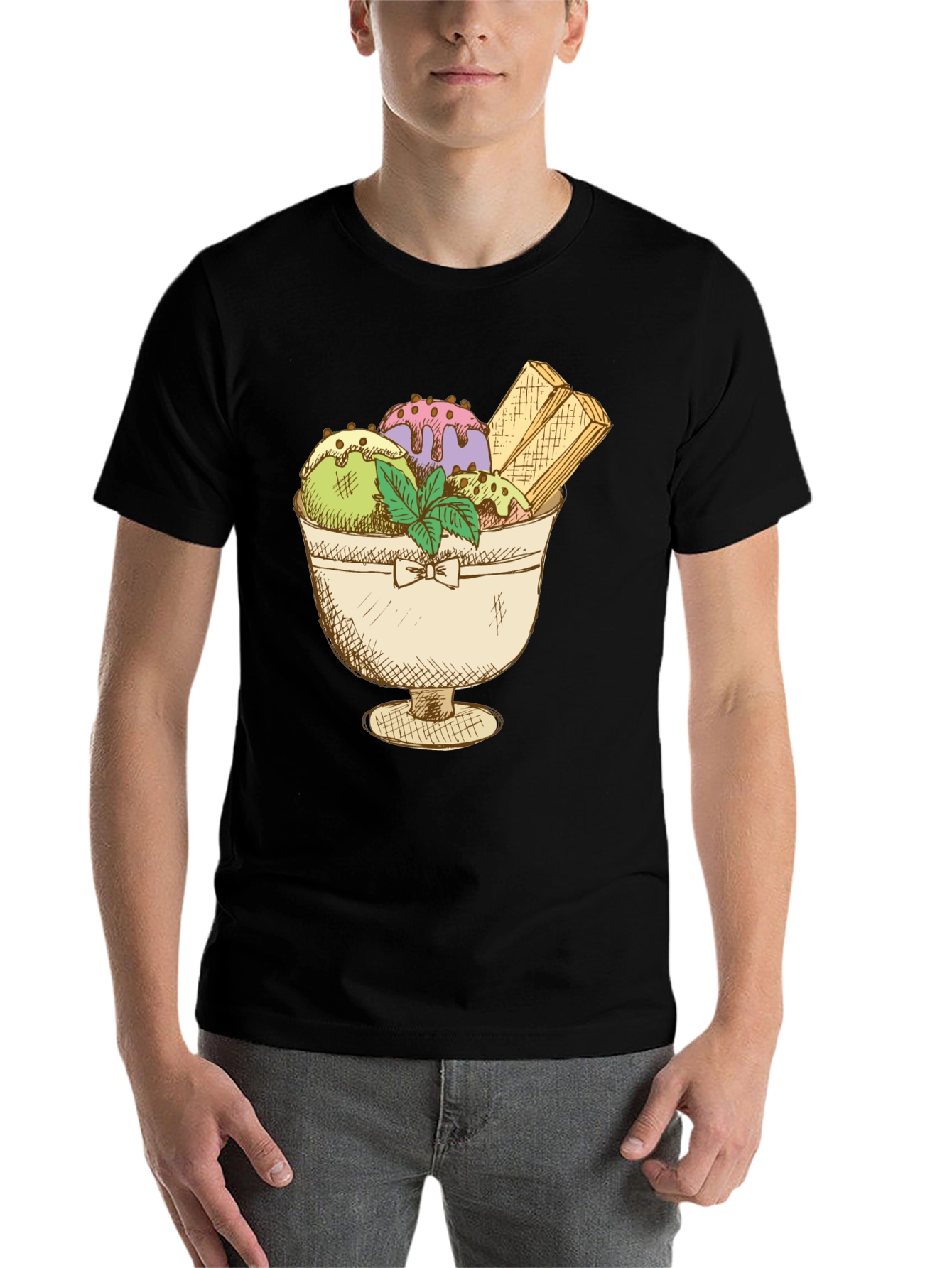 Black Ice Cream Sundae Graphic Tee view 7