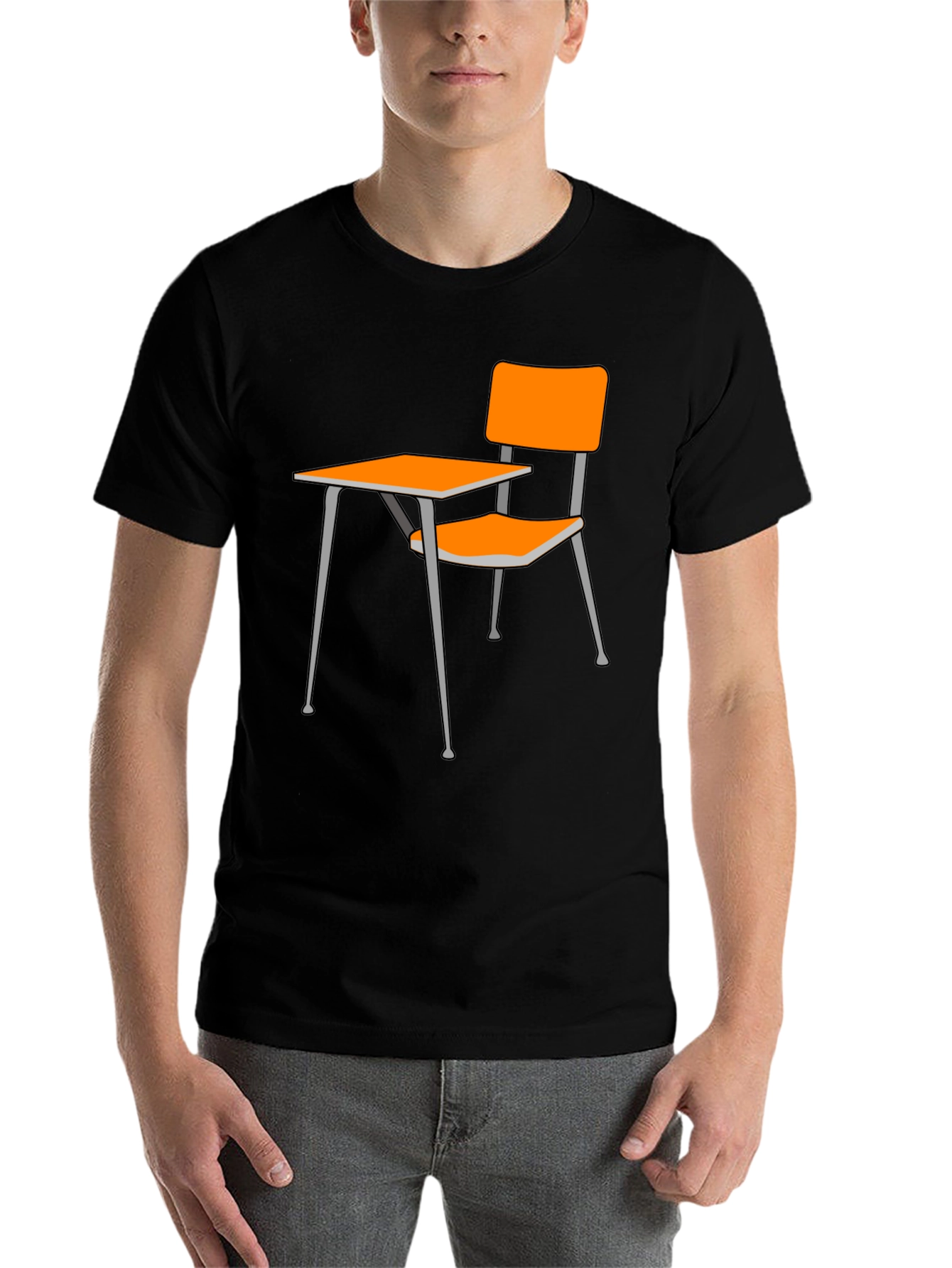 Black Novelty School Desk Graphic Tee - Black view 7