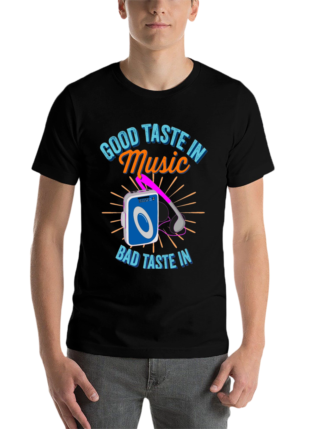 Black Good Taste in Music T-Shirt view 7